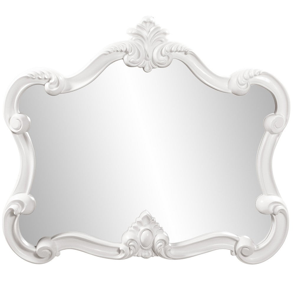 White Baroque Shape Ornate Wall Mirror | 28