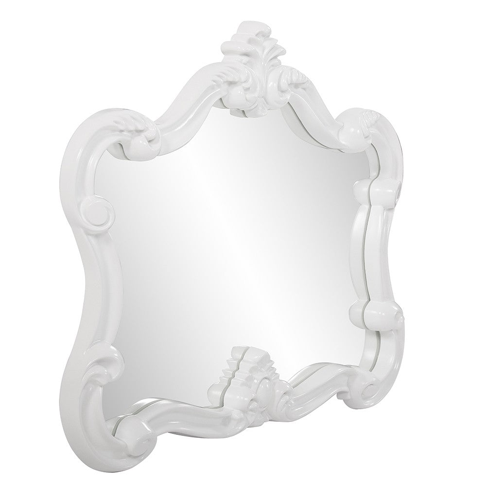 White Baroque Shape Ornate Wall Mirror | 28
