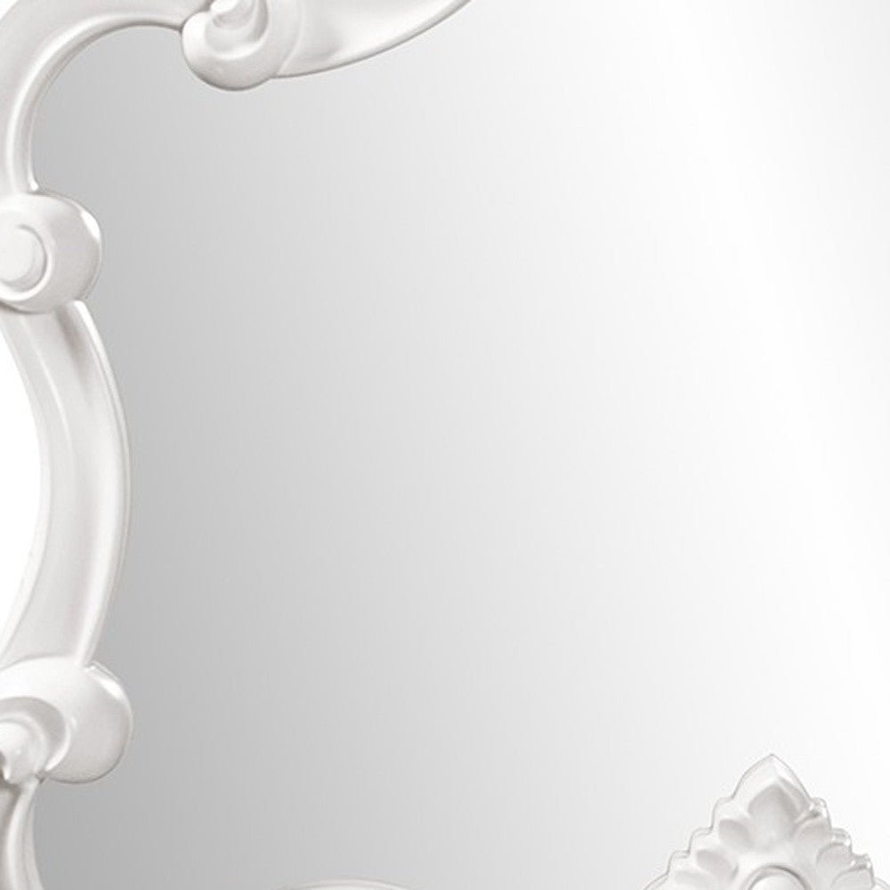 White Baroque Shape Ornate Wall Mirror | 28