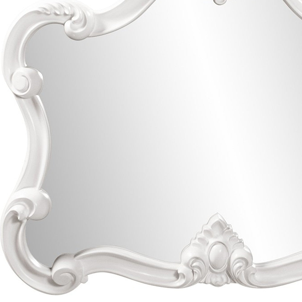 White Baroque Shape Ornate Wall Mirror | 28