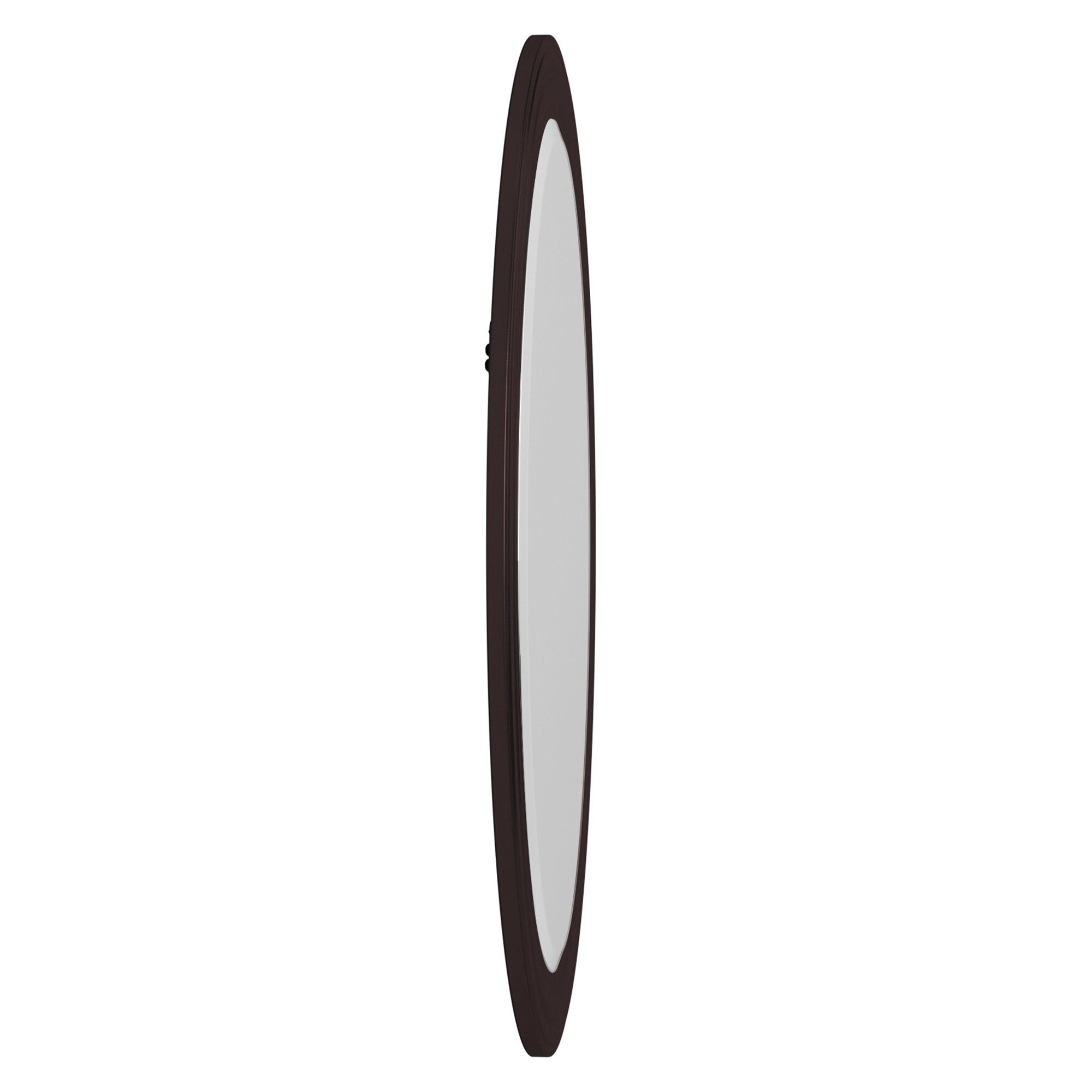 Oval Oil Rubbed Bronze Wall Mirror With Wooden Grooves Frame | 25