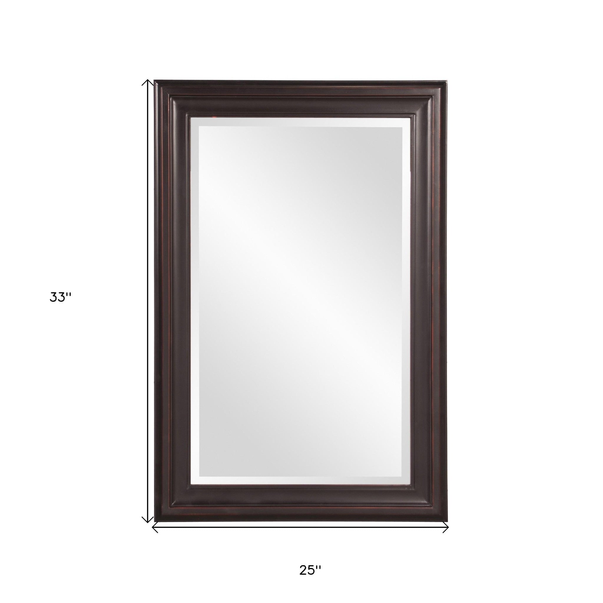 Rectangle Oil Rubbed Bronze Finish Wood Wall Mirror | 25