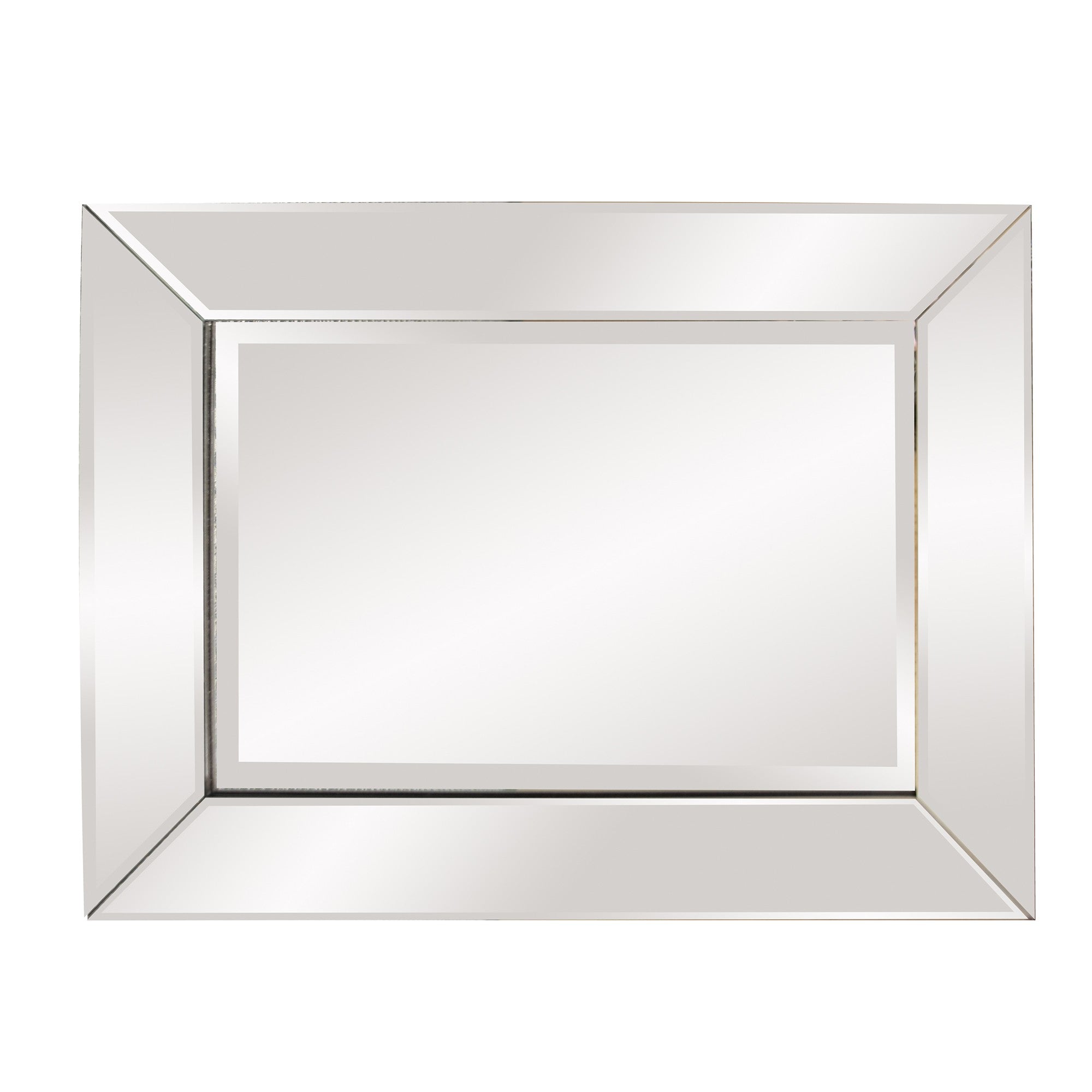 Feature Mirror Rectangle Rectangle Frame Mirror With Mirrored Finish And Beveled Edge — Wallhogs