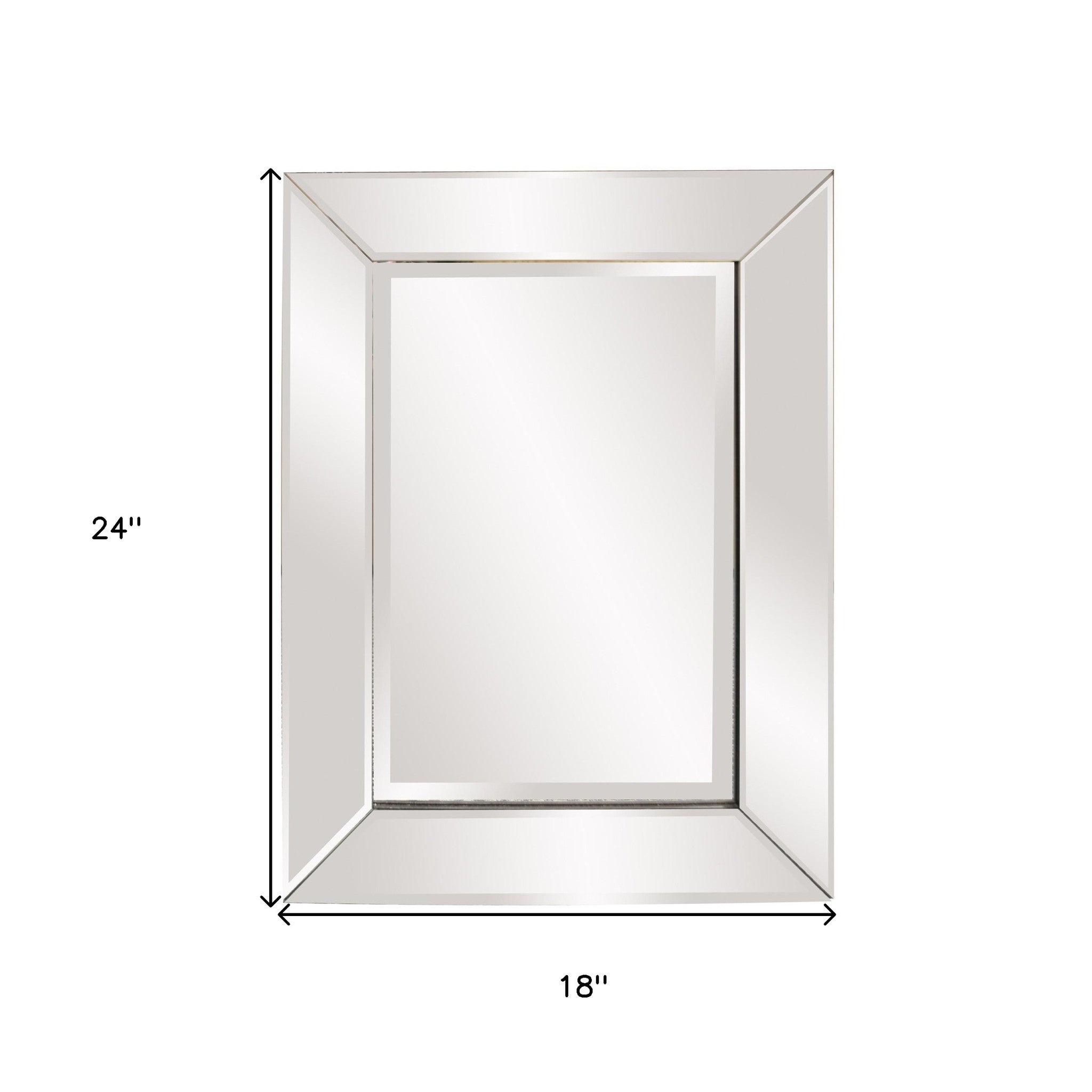 Rectangle Framed Wall Mirror with Beveled Edge | 18