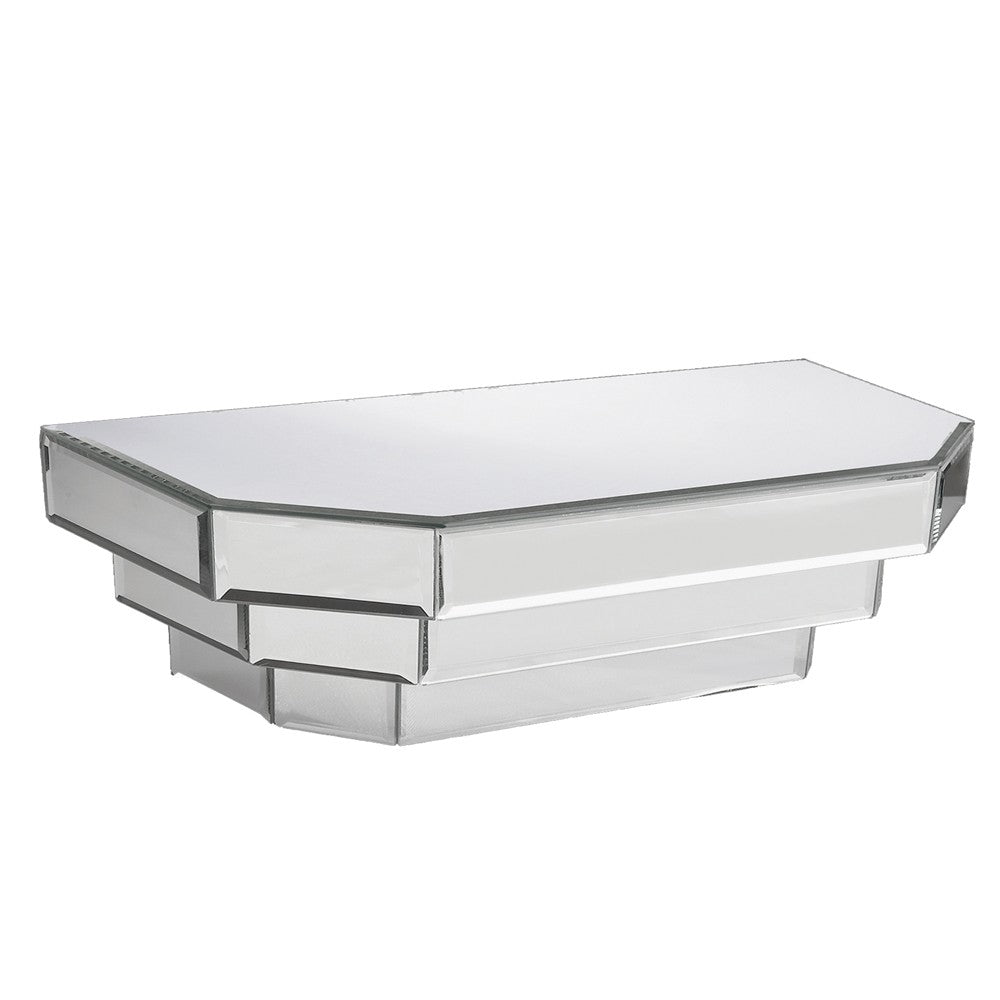 Contemporary Floating Mirrored Glass Stepped Shelf | 6