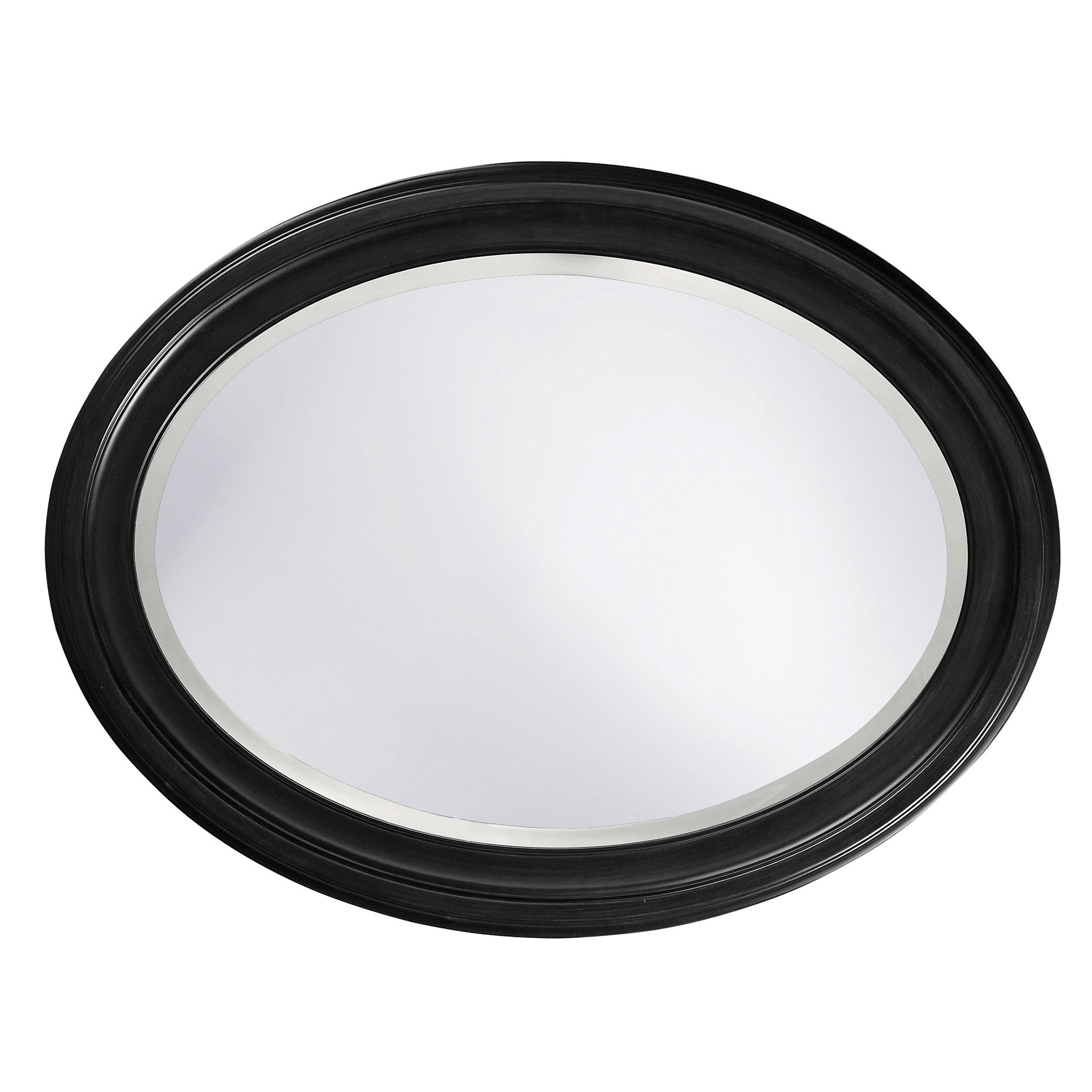 Oval Shaped Black Wood Frame Wall Mirror | 25