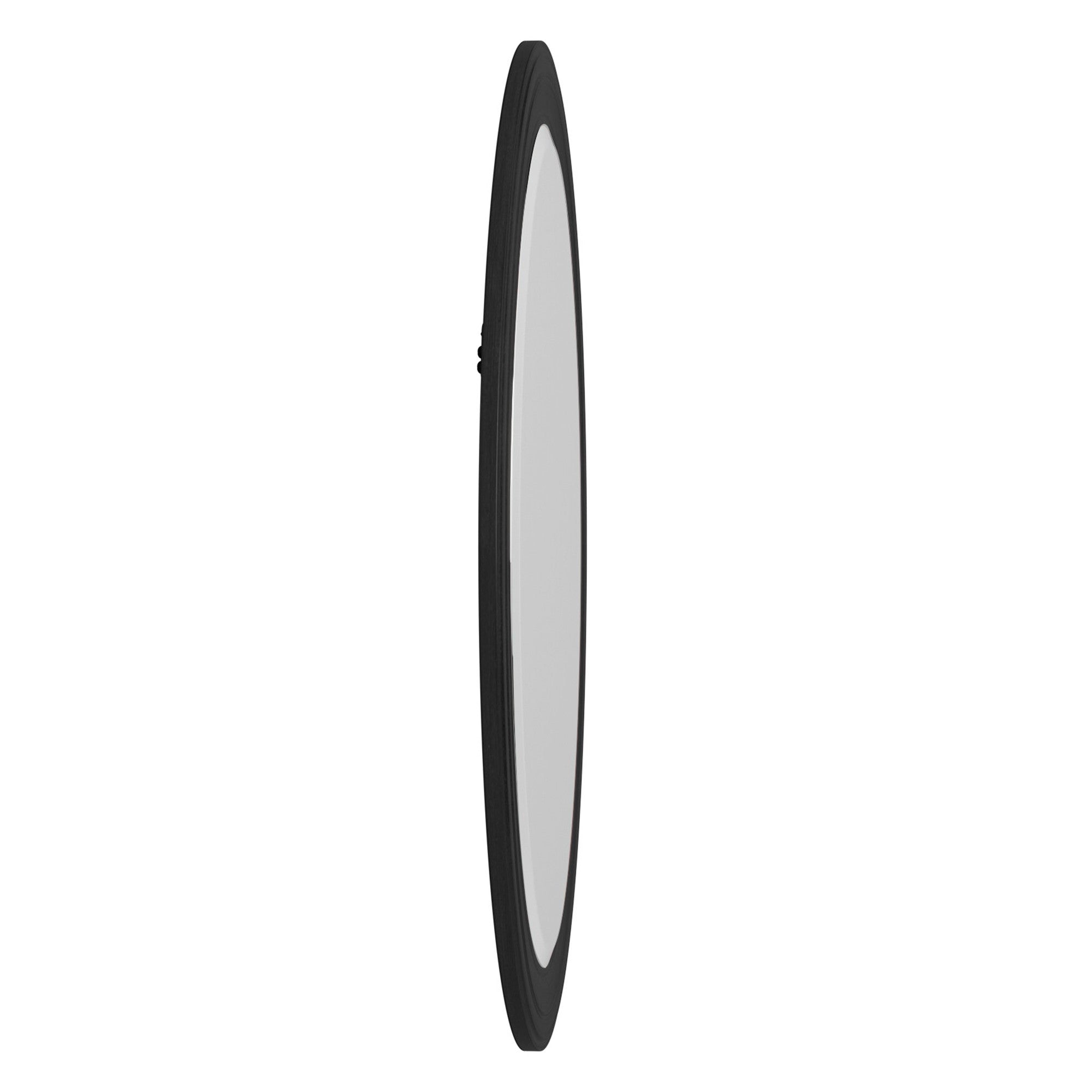 Oval Shaped Black Wood Frame Wall Mirror | 25