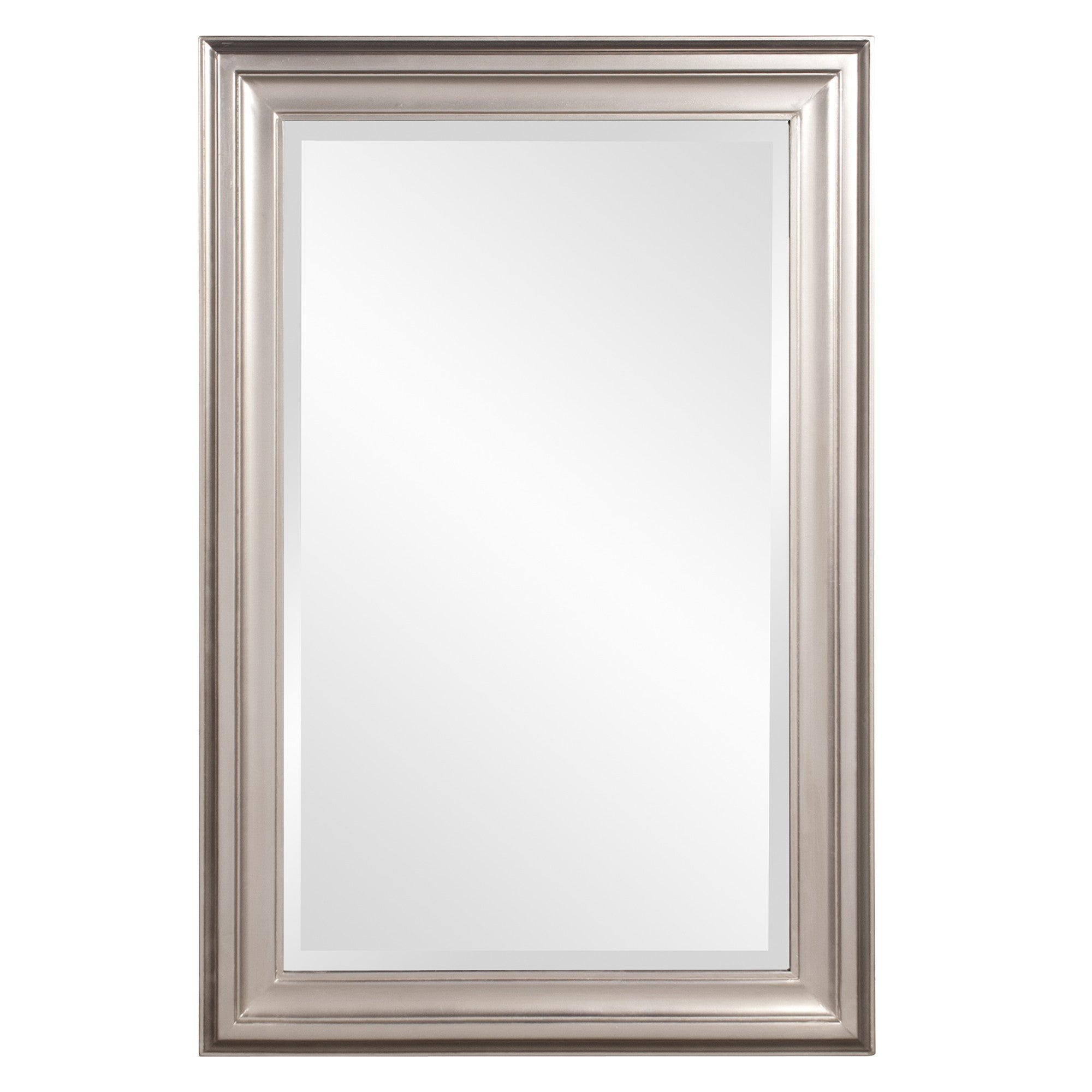 Rectangular Wall Mirror With Silver Leaf Wood Frame| 25