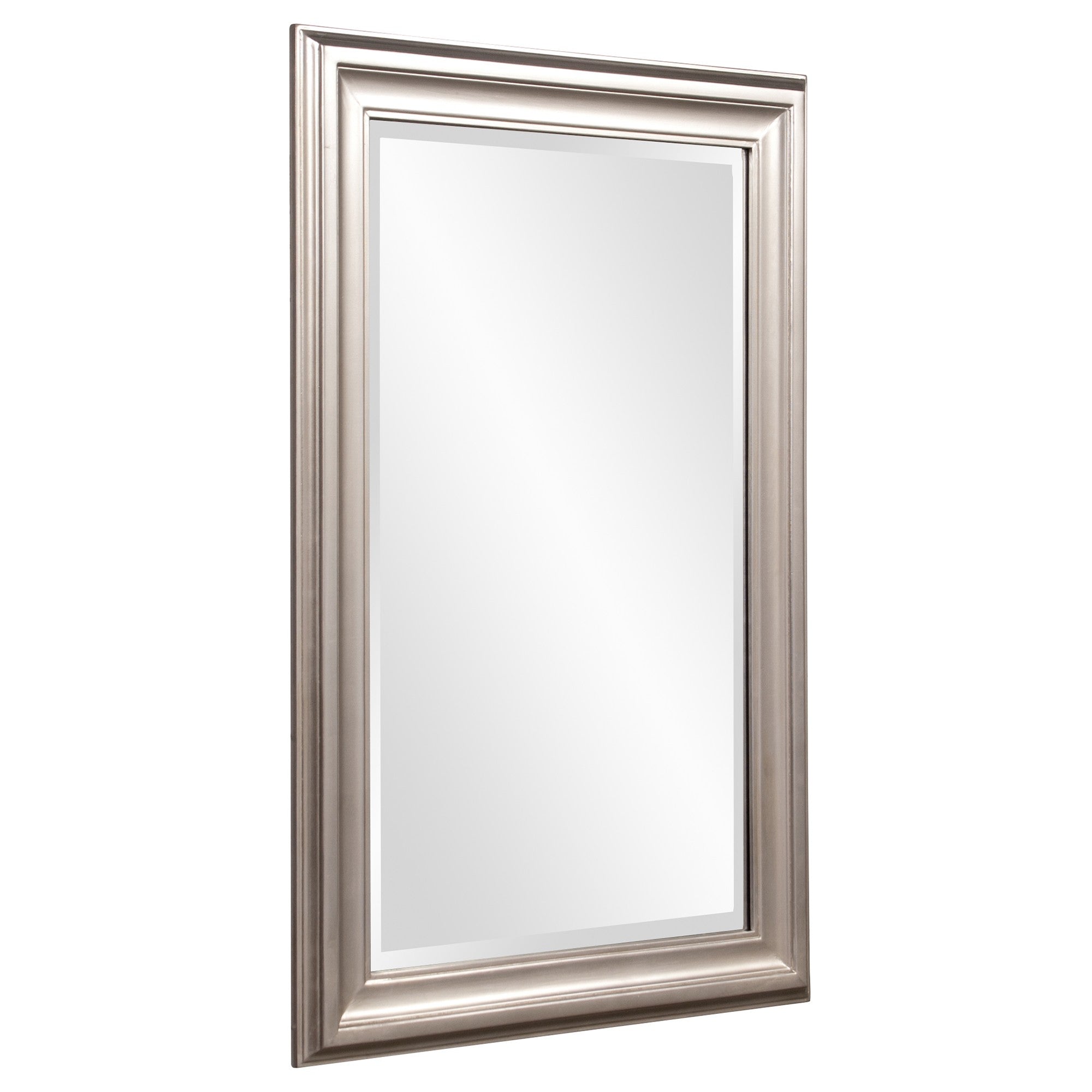 Rectangular Wall Mirror With Silver Leaf Wood Frame| 25