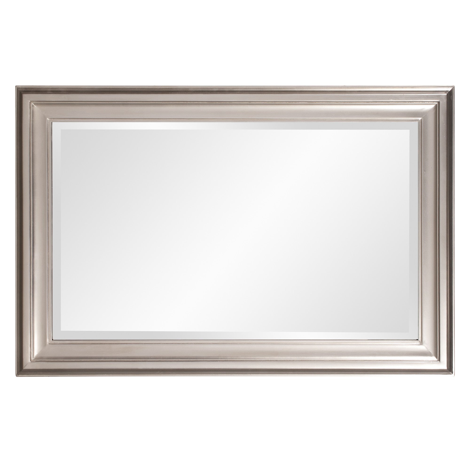 Rectangular Wall Mirror With Silver Leaf Wood Frame| 25