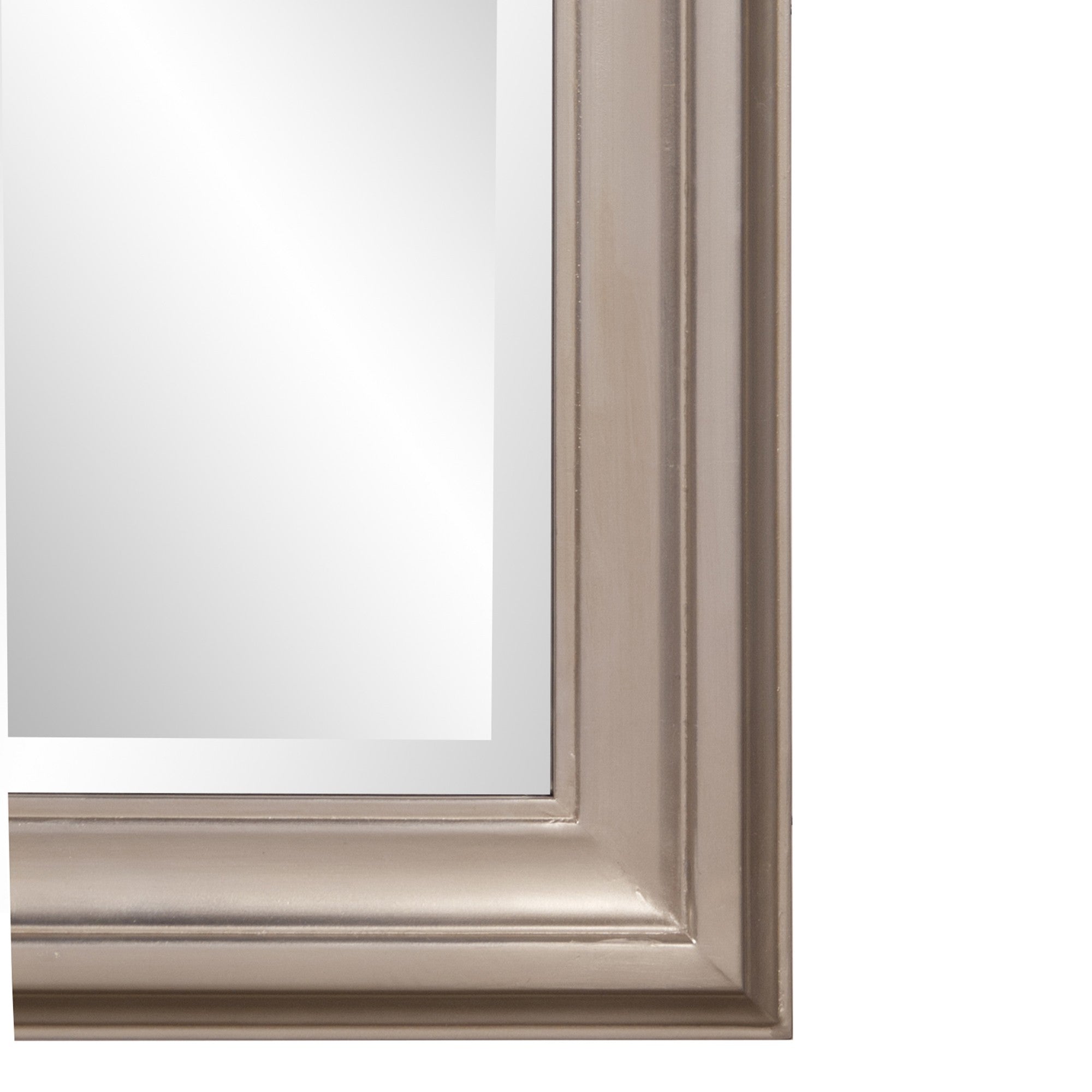 Rectangular Wall Mirror With Silver Leaf Wood Frame| 25