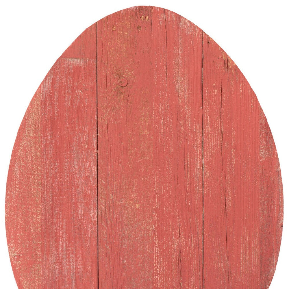 Farmhouse Red Wooden Large Egg | 9