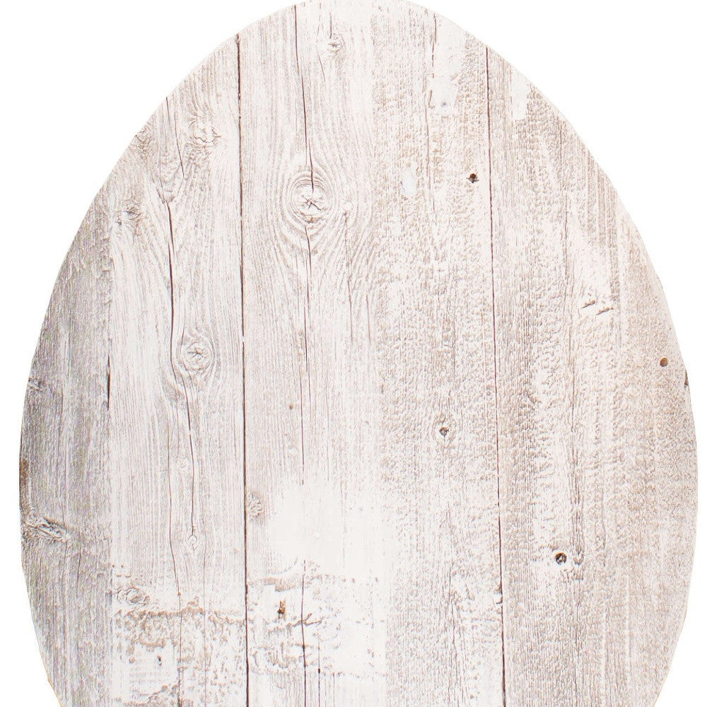 Farmhouse White Wash Wooden Large Egg | 9