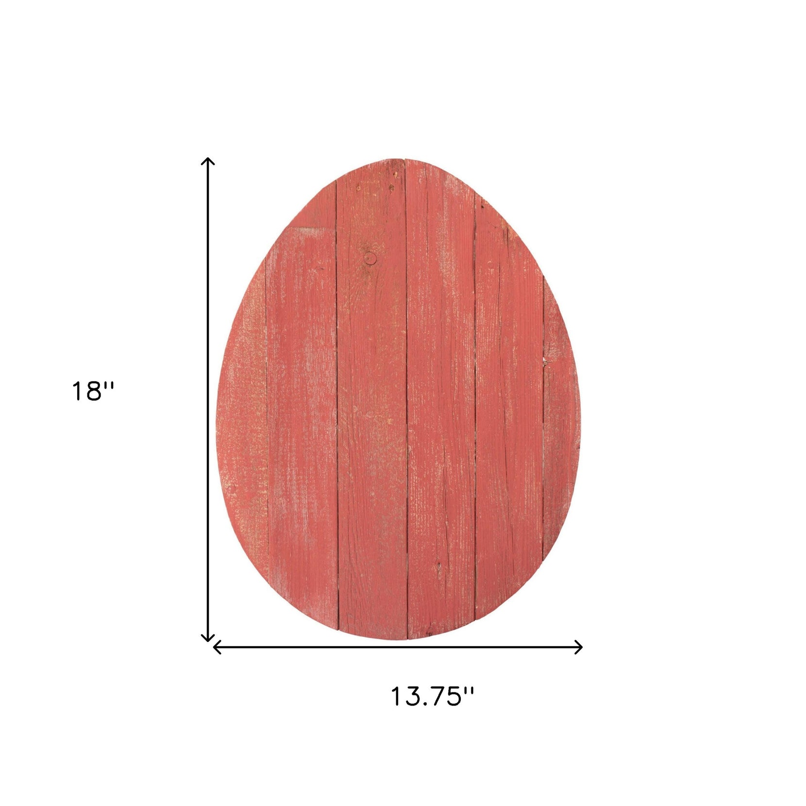 Rustic Farmhouse Red Wooden Large Egg | 14