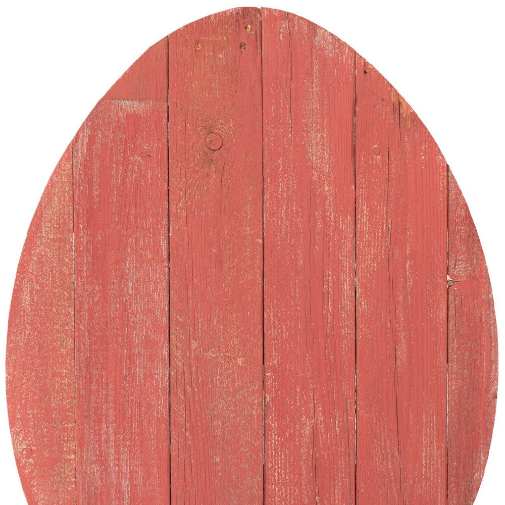 Rustic Farmhouse Red Wooden Large Egg | 14