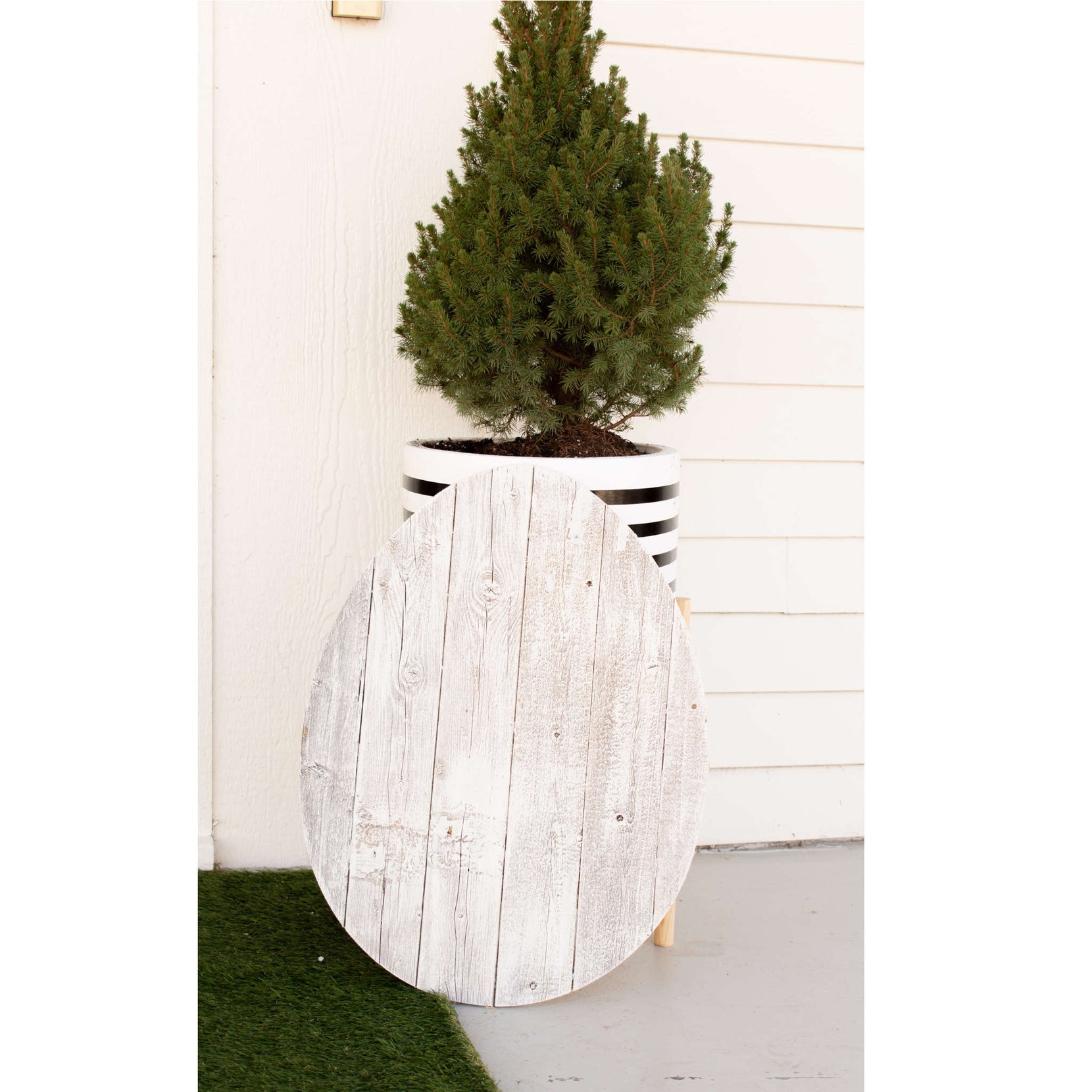 Rustic Farmhouse White Wash Wood Large Egg | 14