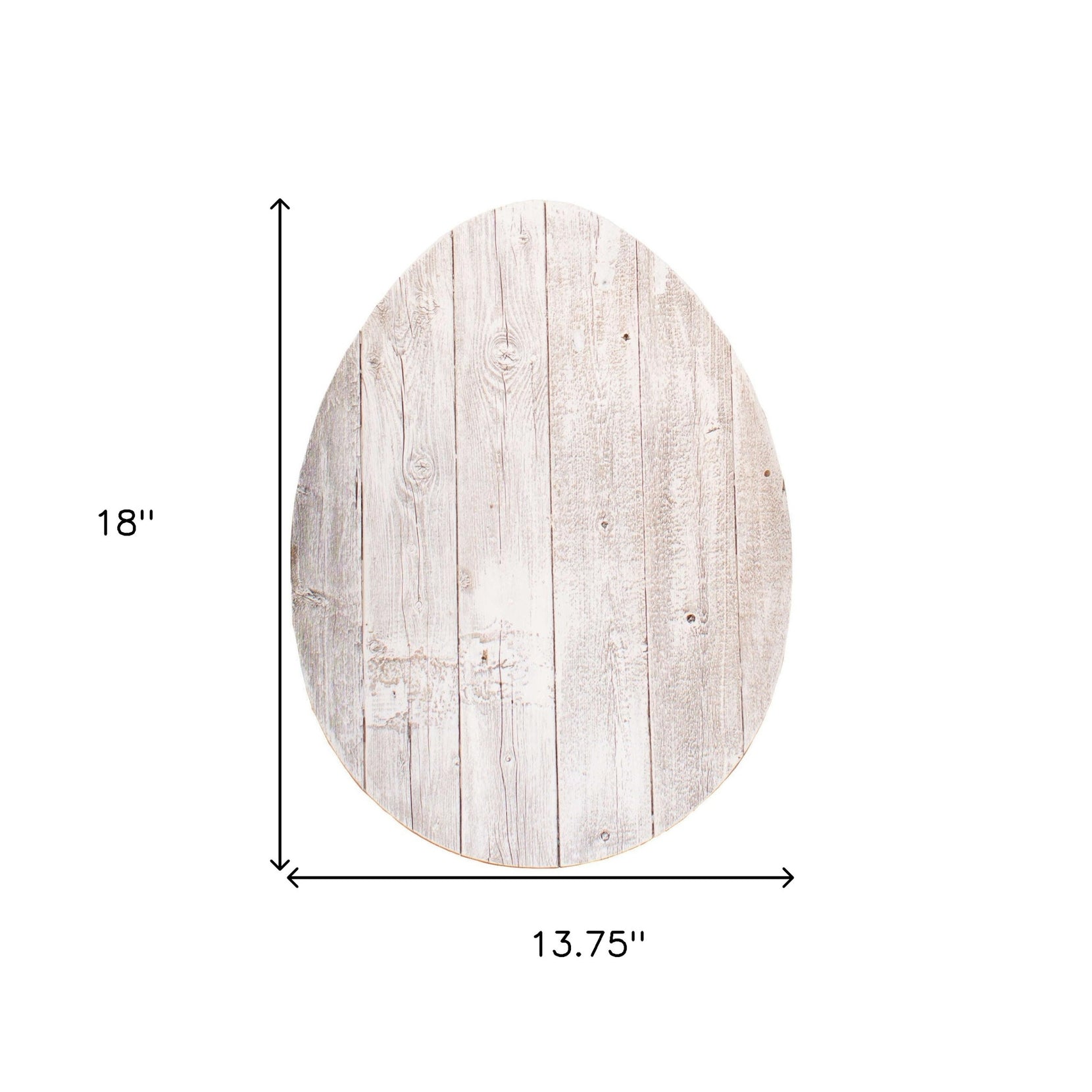 Rustic Farmhouse White Wash Wood Large Egg | 14