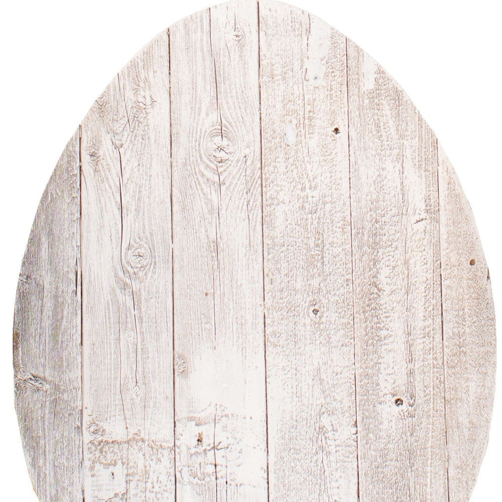 Rustic Farmhouse White Wash Wood Large Egg | 14