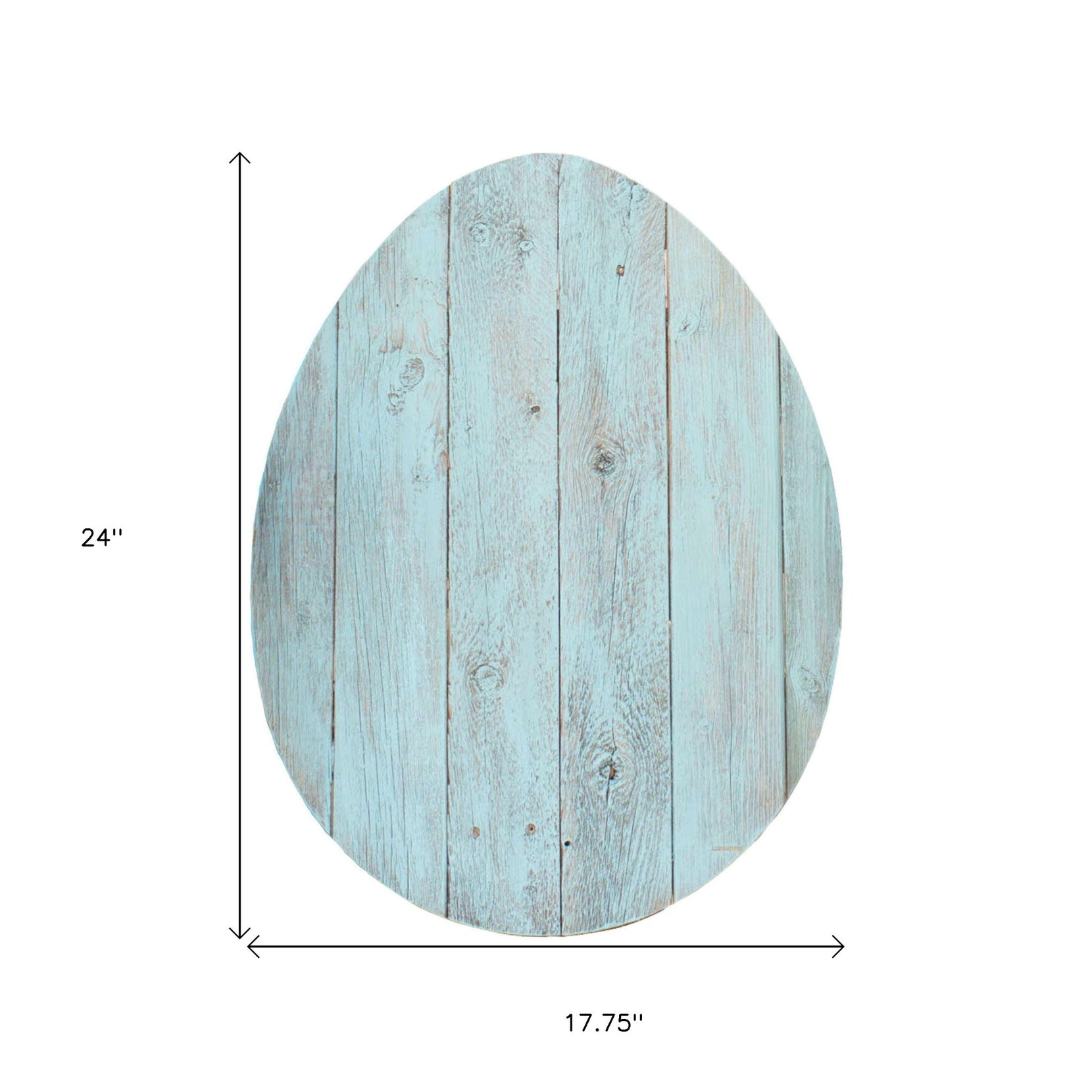 Rustic Farmhouse Turquoise Wood Large Egg | 18