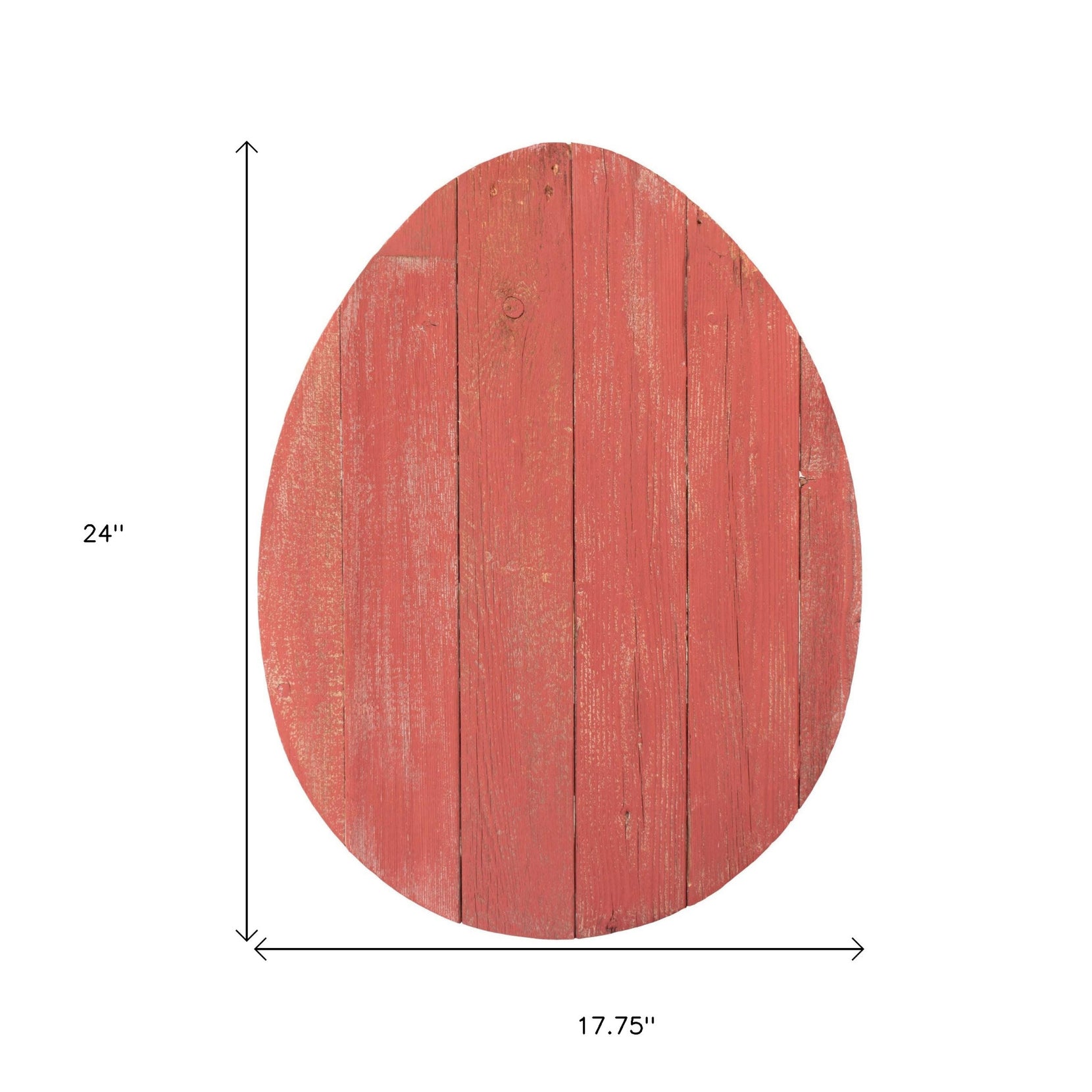 Rustic Farmhouse Red Wood Large Egg | 18