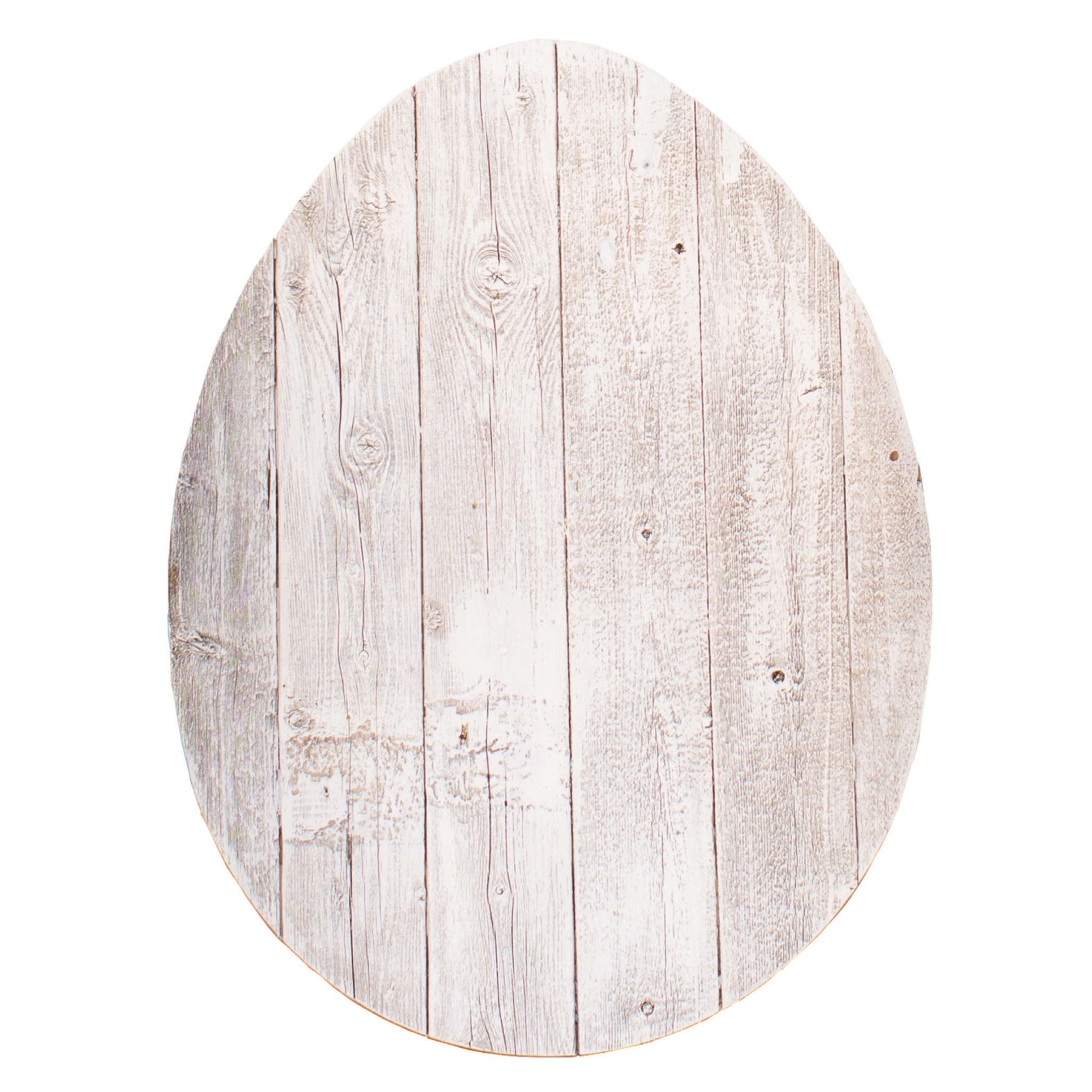 Rustic White Wash Wood Large Egg | 18