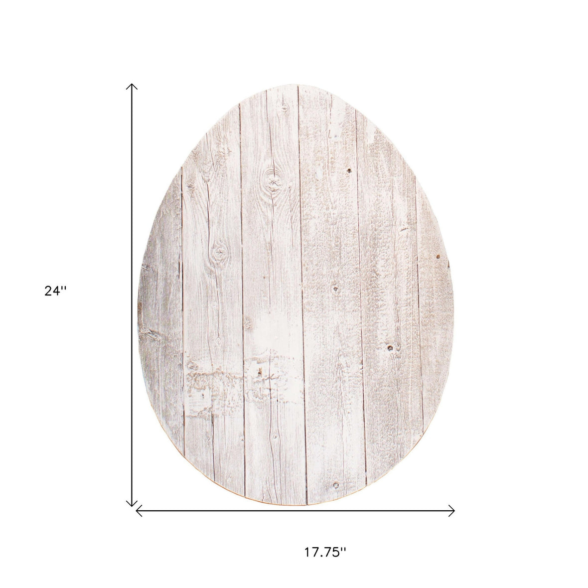 Rustic White Wash Wood Large Egg | 18