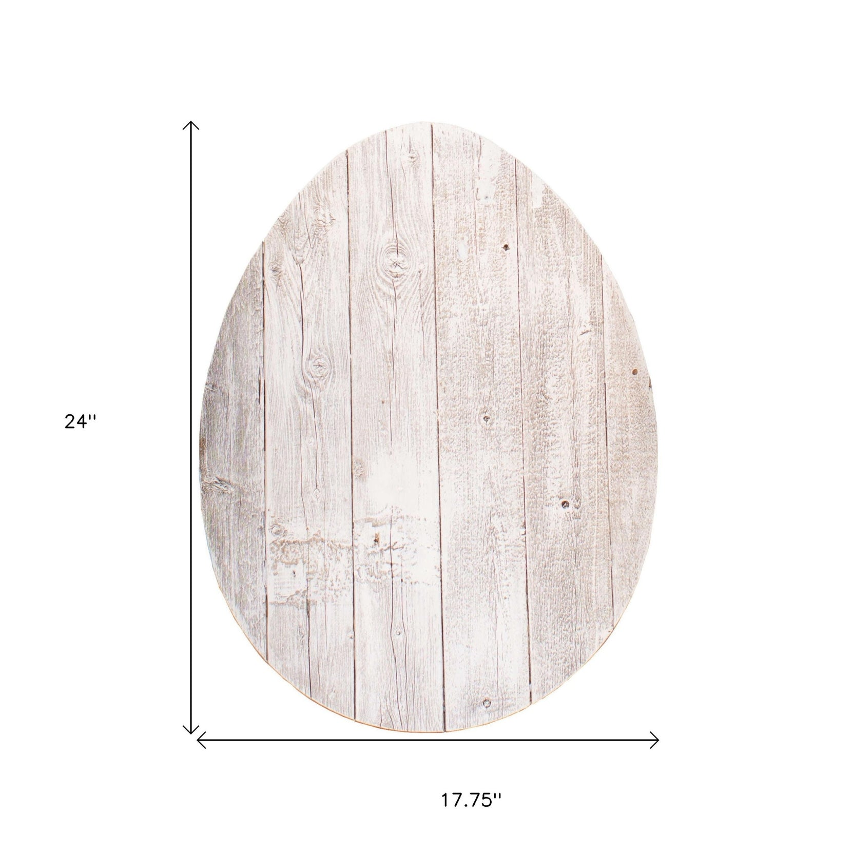 Rustic White Wash Wood Large Egg | 18