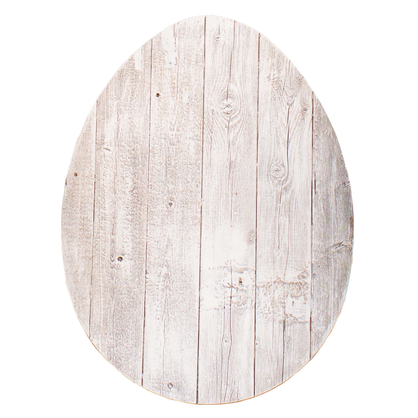 Rustic White Wash Wood Large Egg | 18