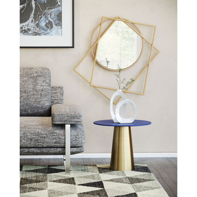 Geometric Overlaps Gold Finish Wall Mirror | 32