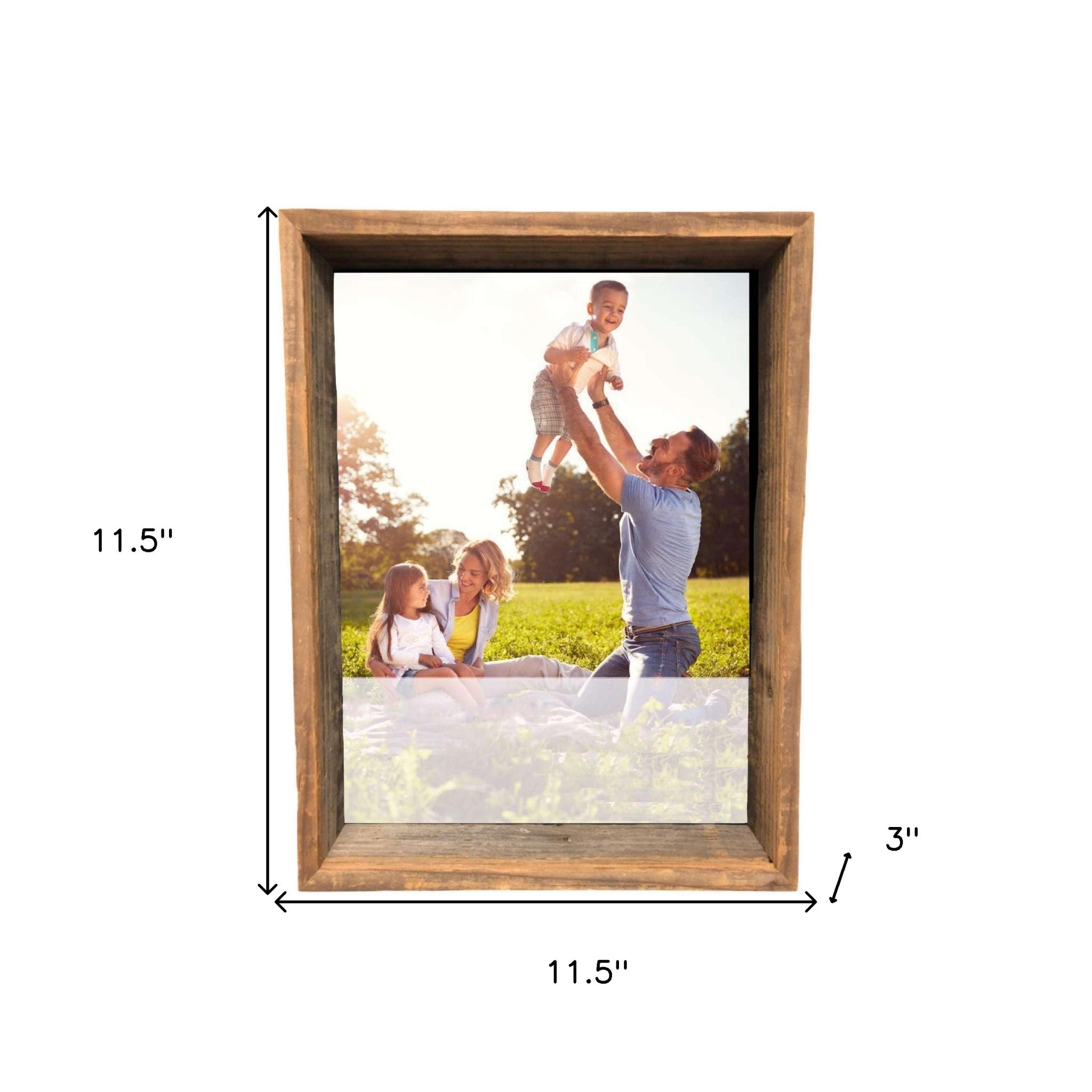 Rustic Farmhouse Dark Gray Wood Shadow Box Frame | 10