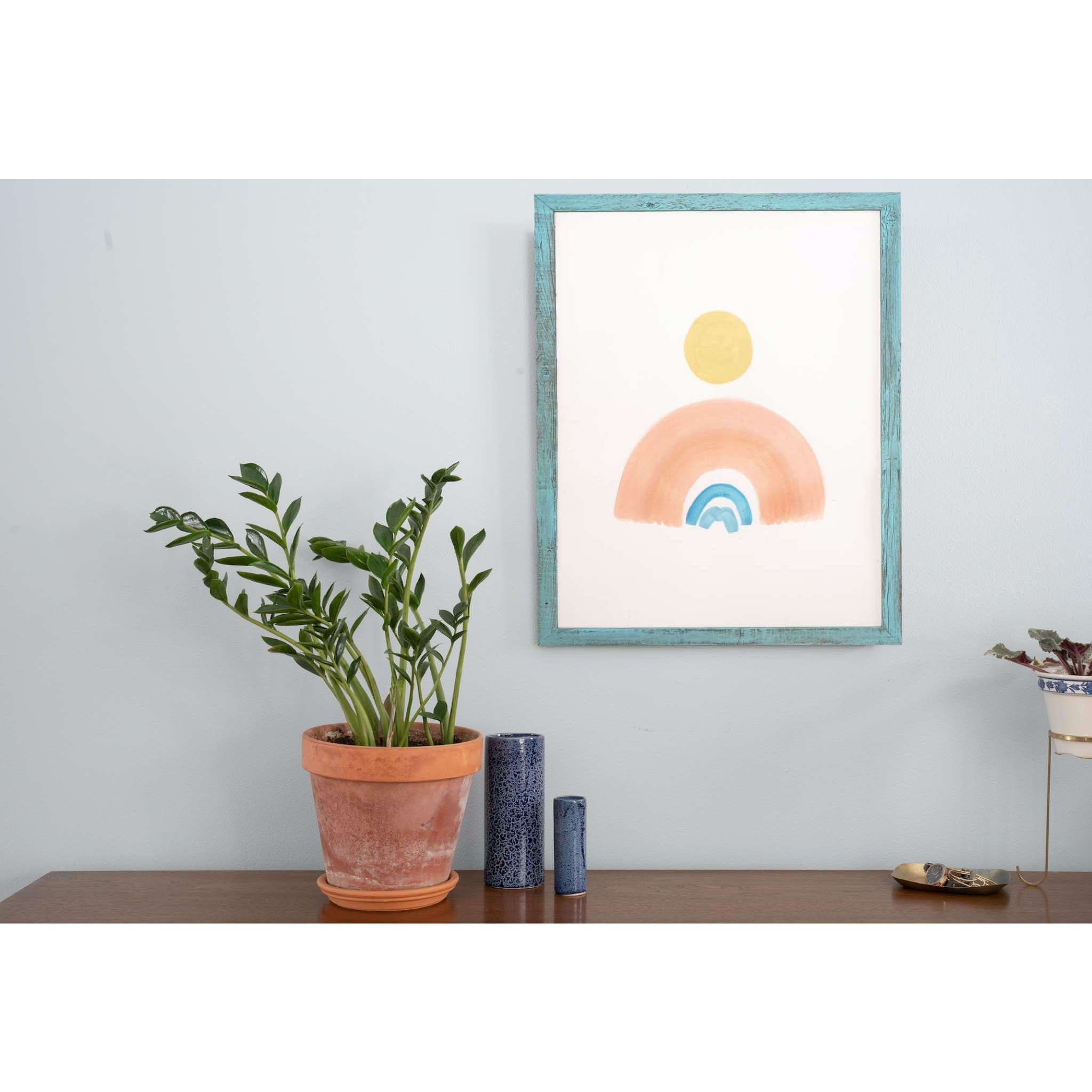 Rustic Farmhouse Light Aqua Blue Wood Frame | 20