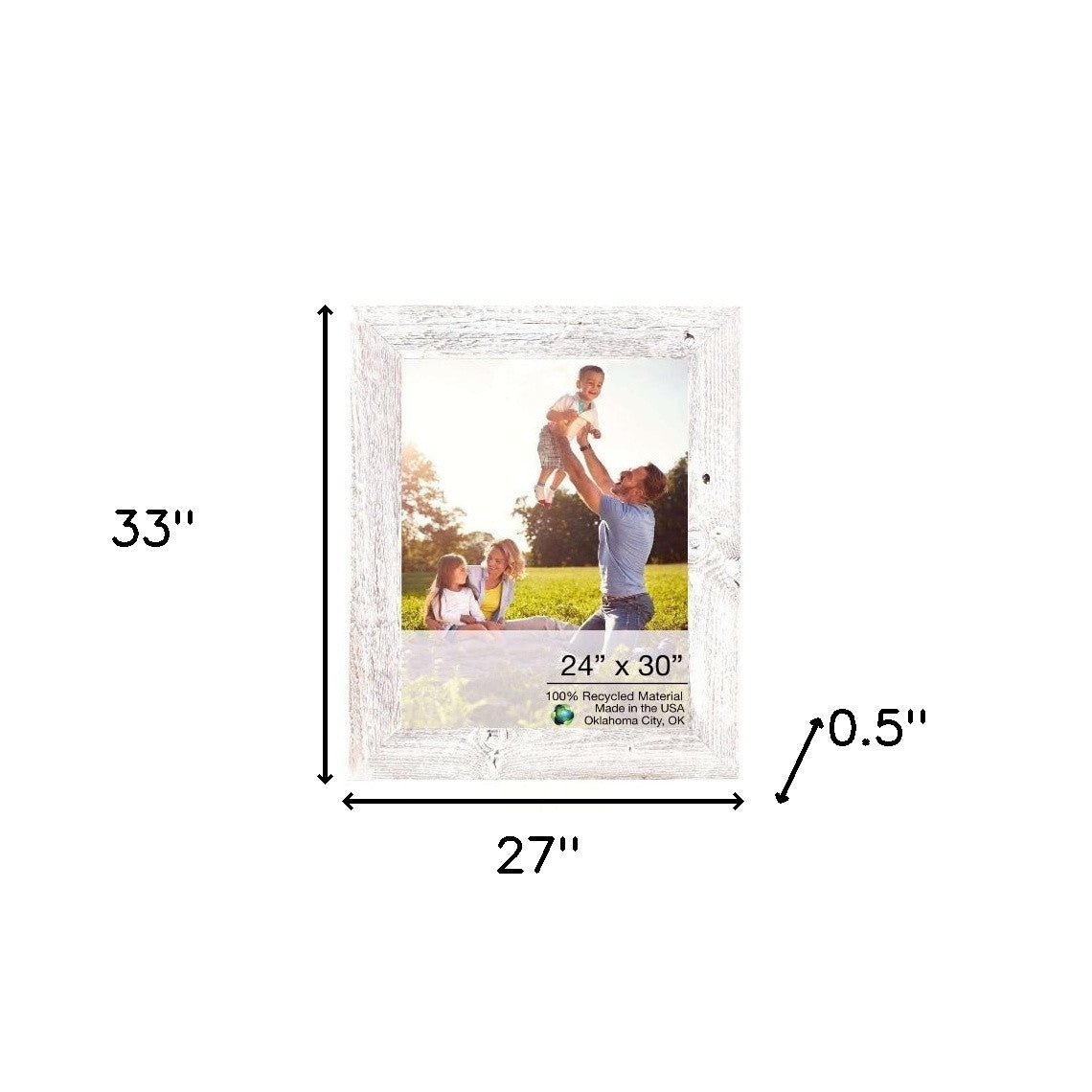 Rustic Farmhouse White-Wash Wood Frame | 24