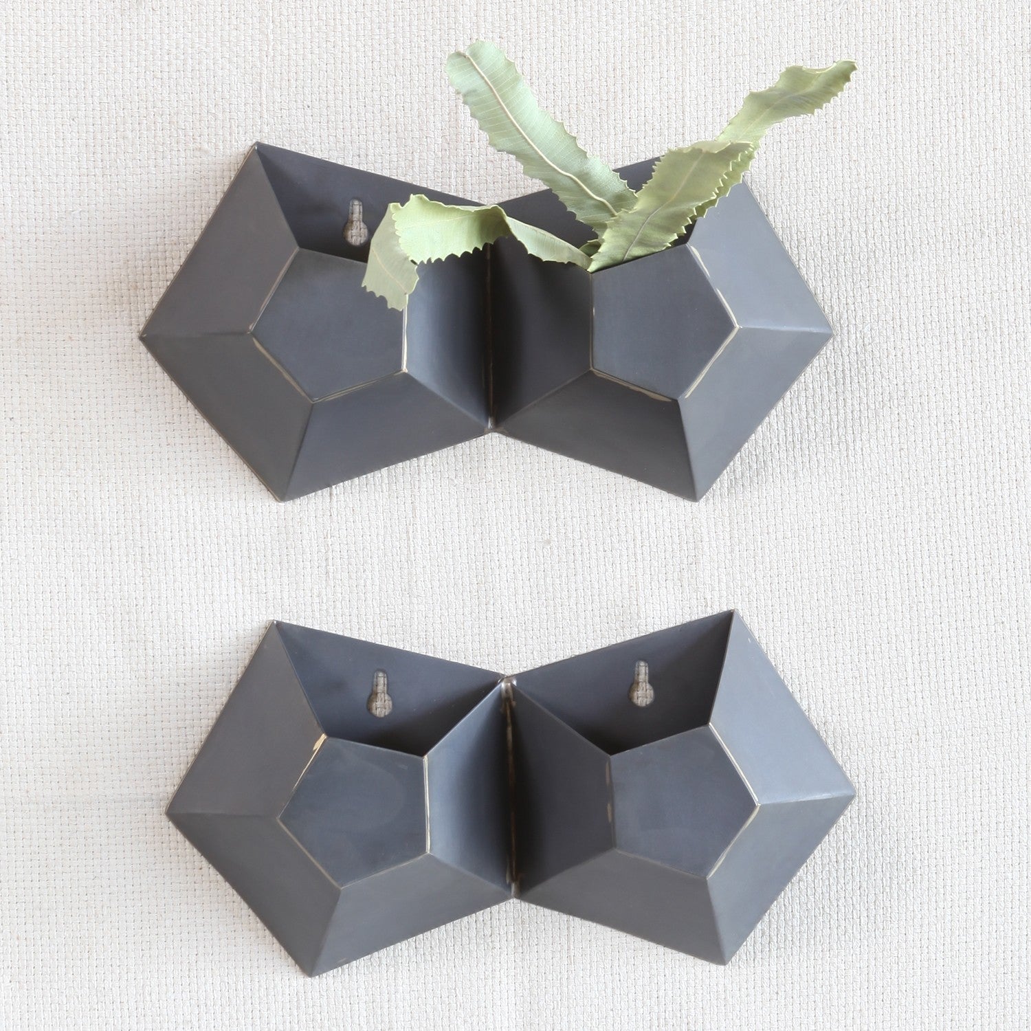 Double Pentagonal Iron Wall Vase | 6