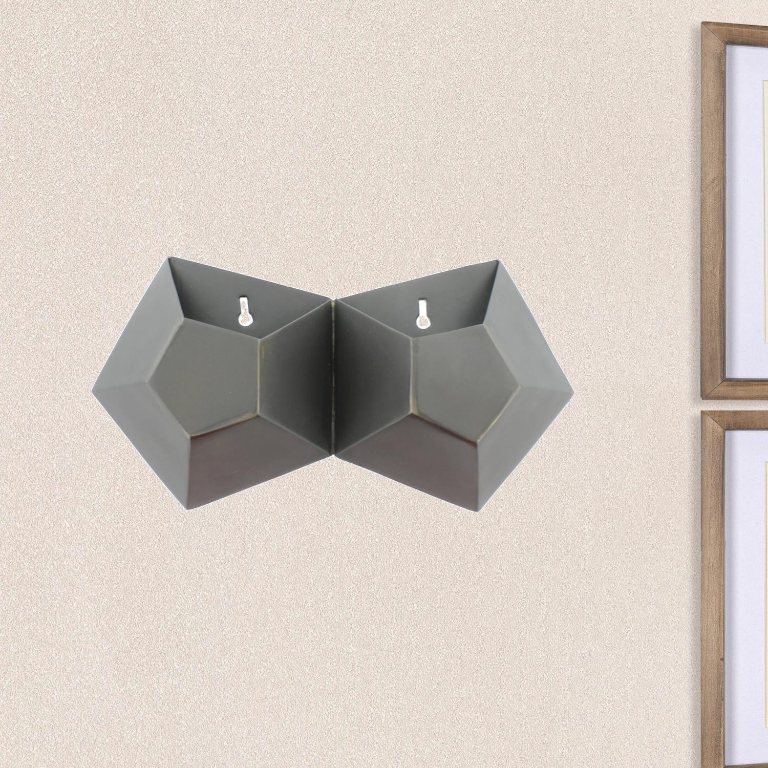 Double Pentagonal Iron Wall Vase | 6