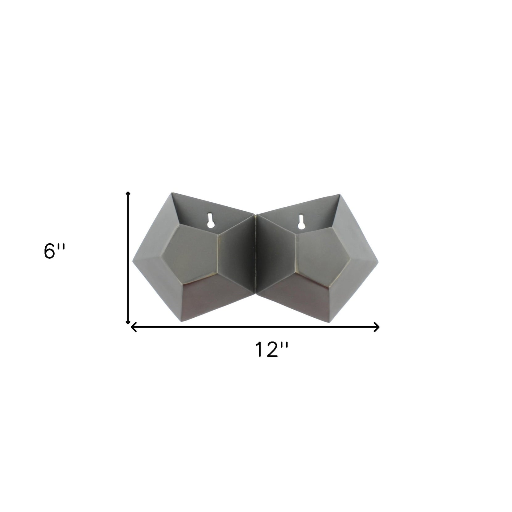 Double Pentagonal Iron Wall Vase | 6