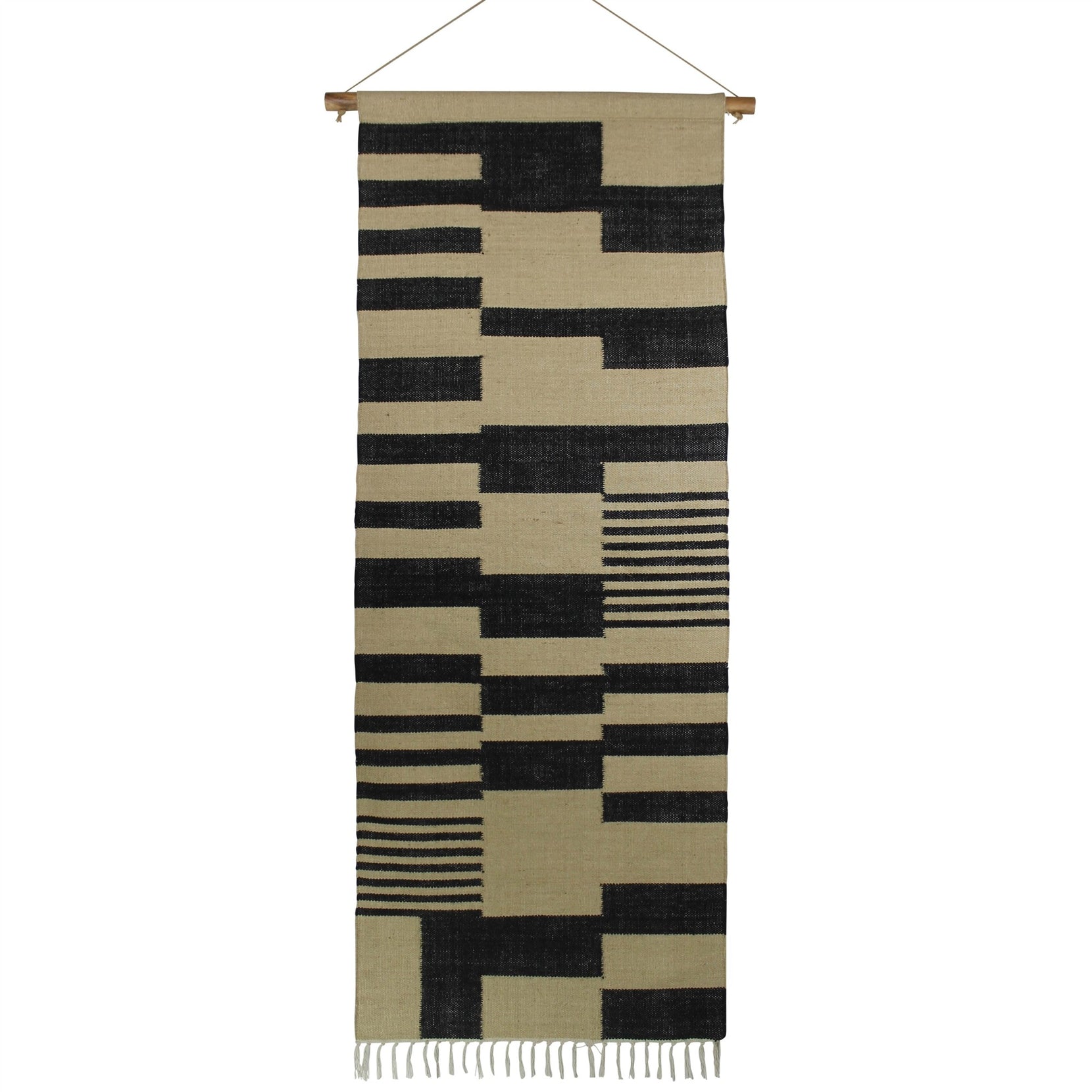 Black And Beige Jute Wall Hanging | 29