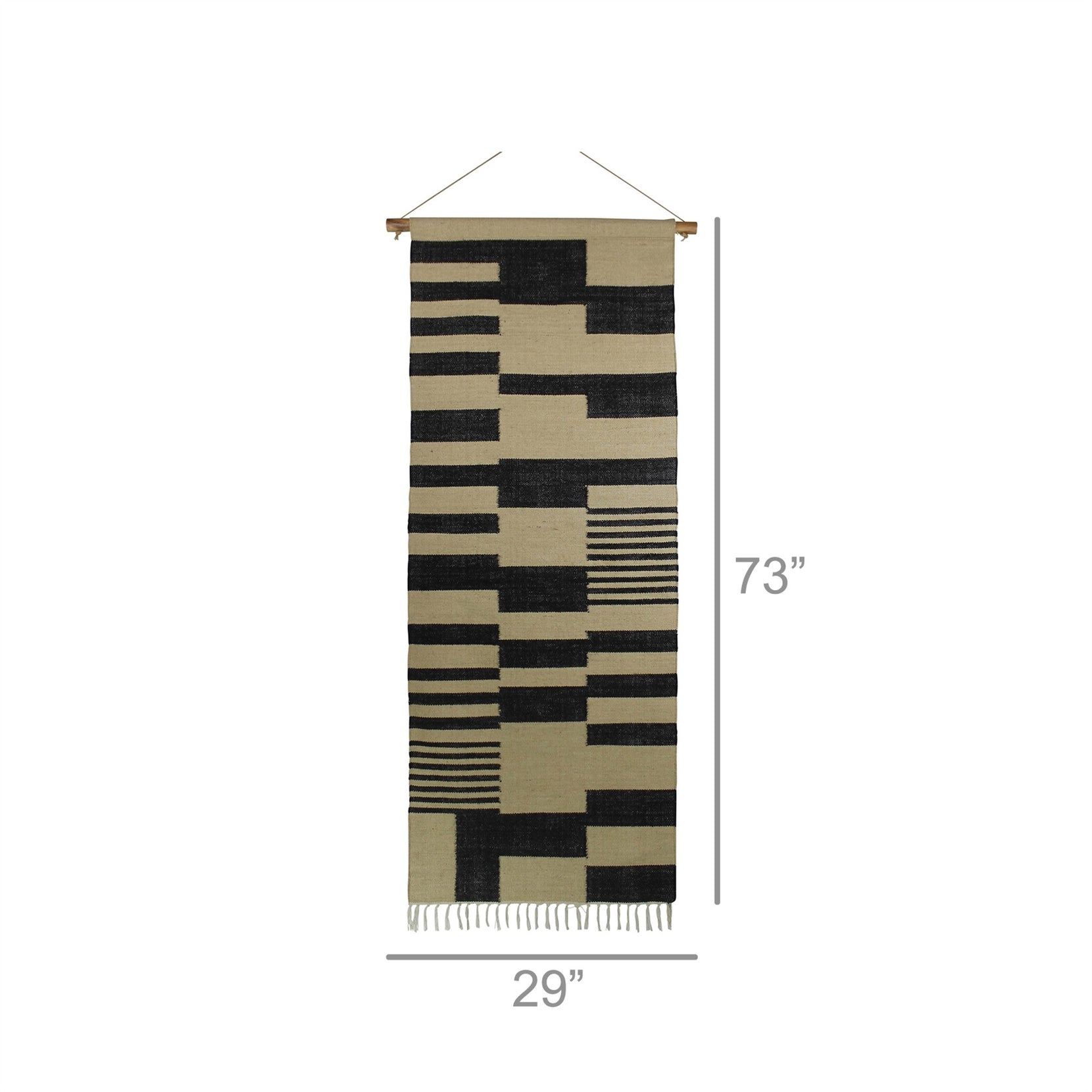 Black And Beige Jute Wall Hanging | 29