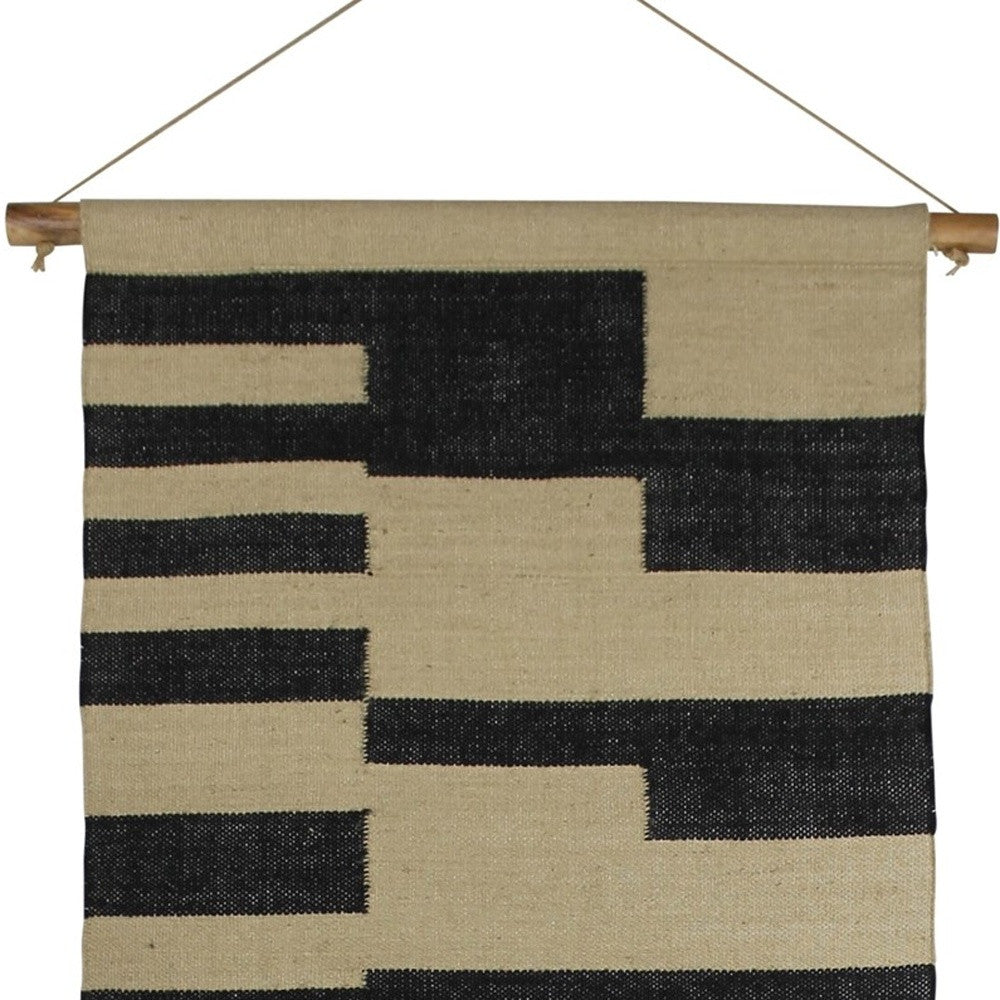 Black And Beige Jute Wall Hanging | 29