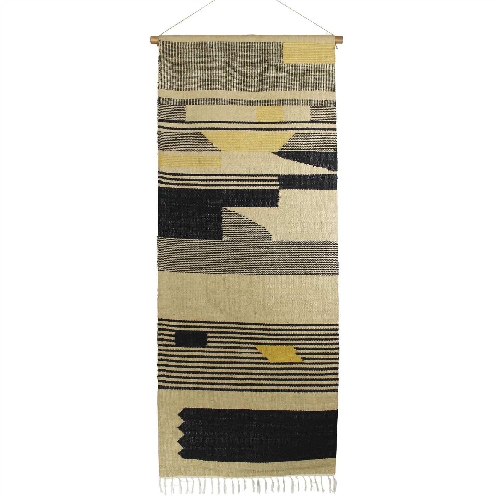 Black And Beige Angular Patterns Wall Hanging | 31