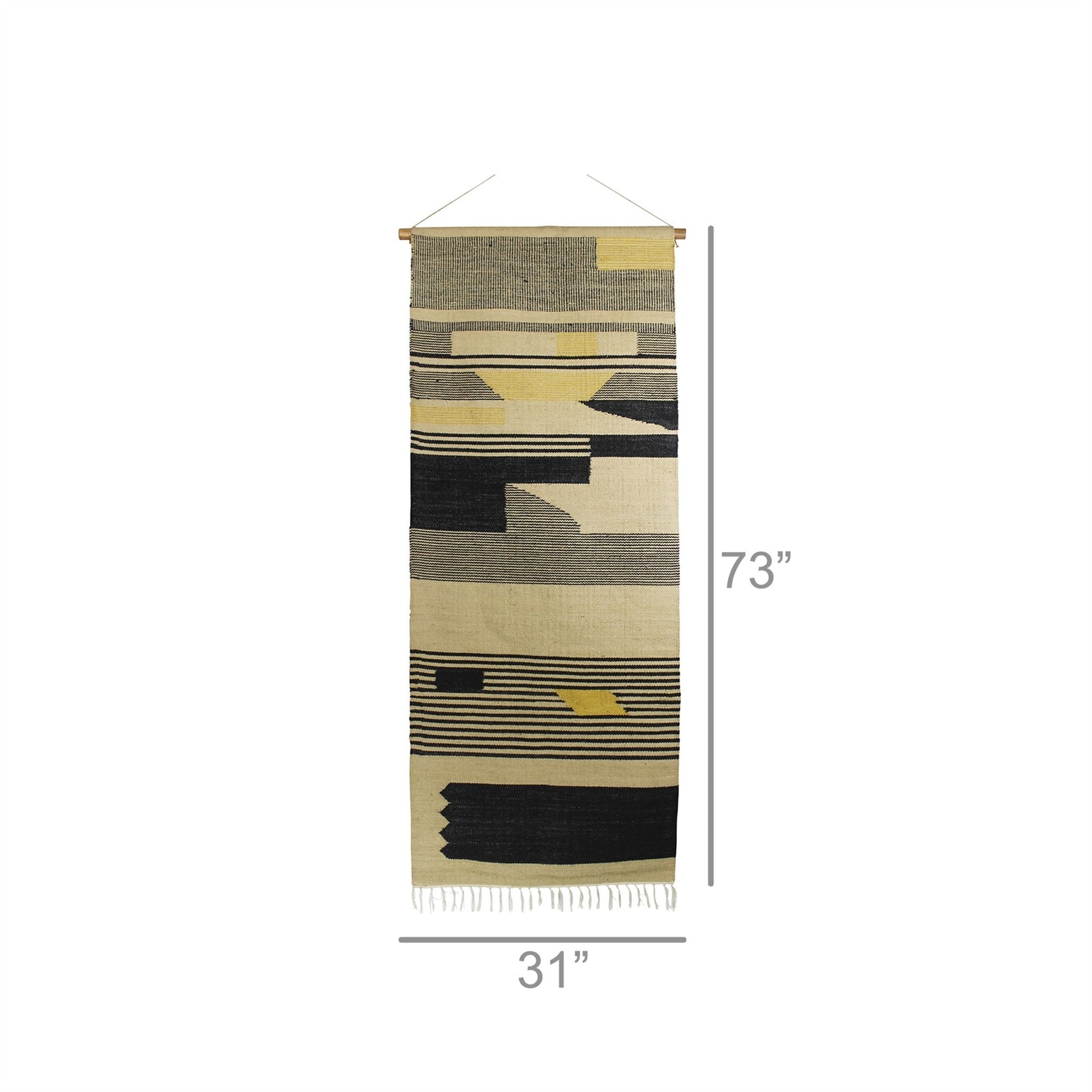 Black And Beige Angular Patterns Wall Hanging | 31