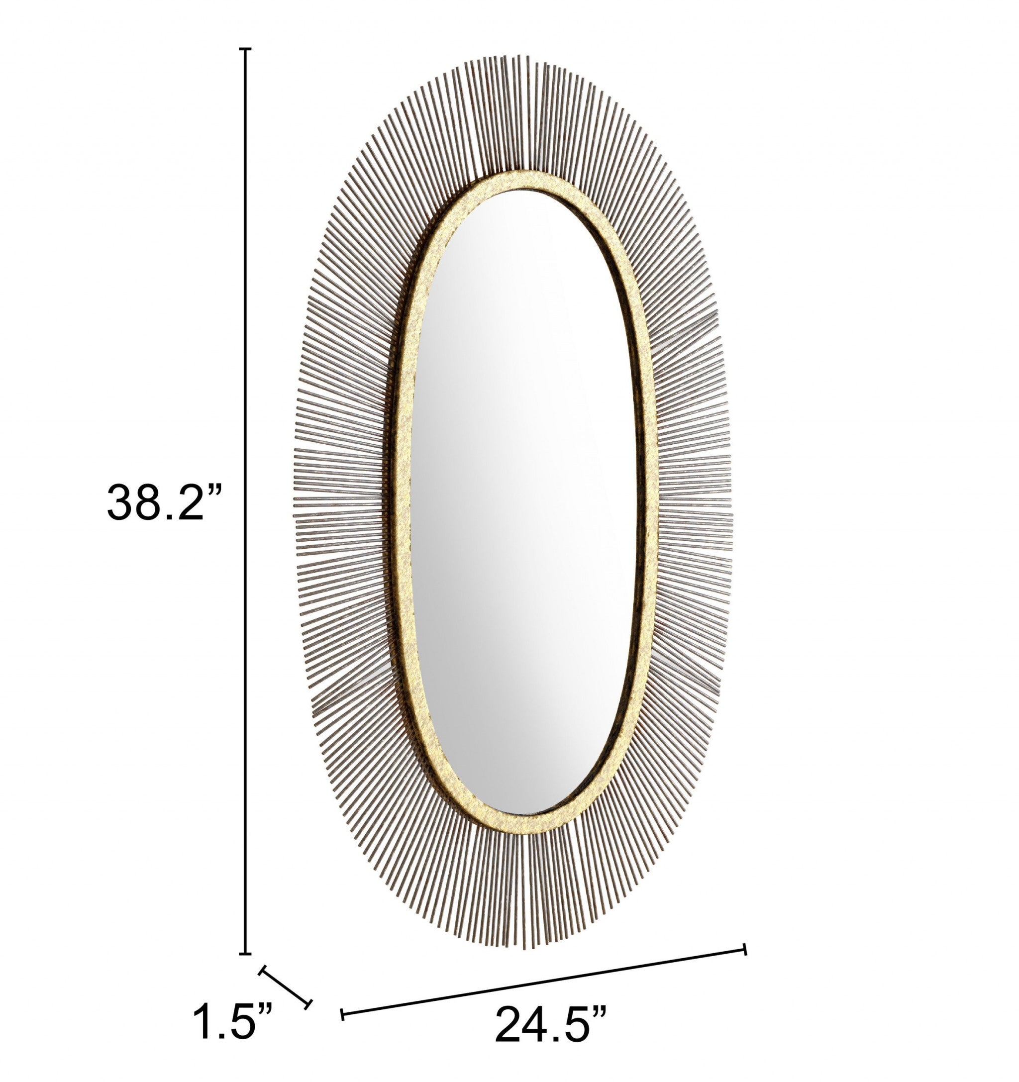 Black Oval Accent Wall Mirror | 24.5