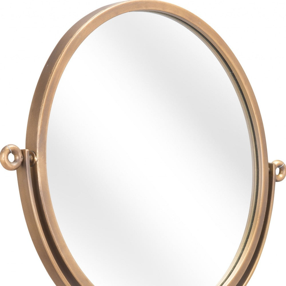 Gold Round Wall Mount Wall Mirror | 19