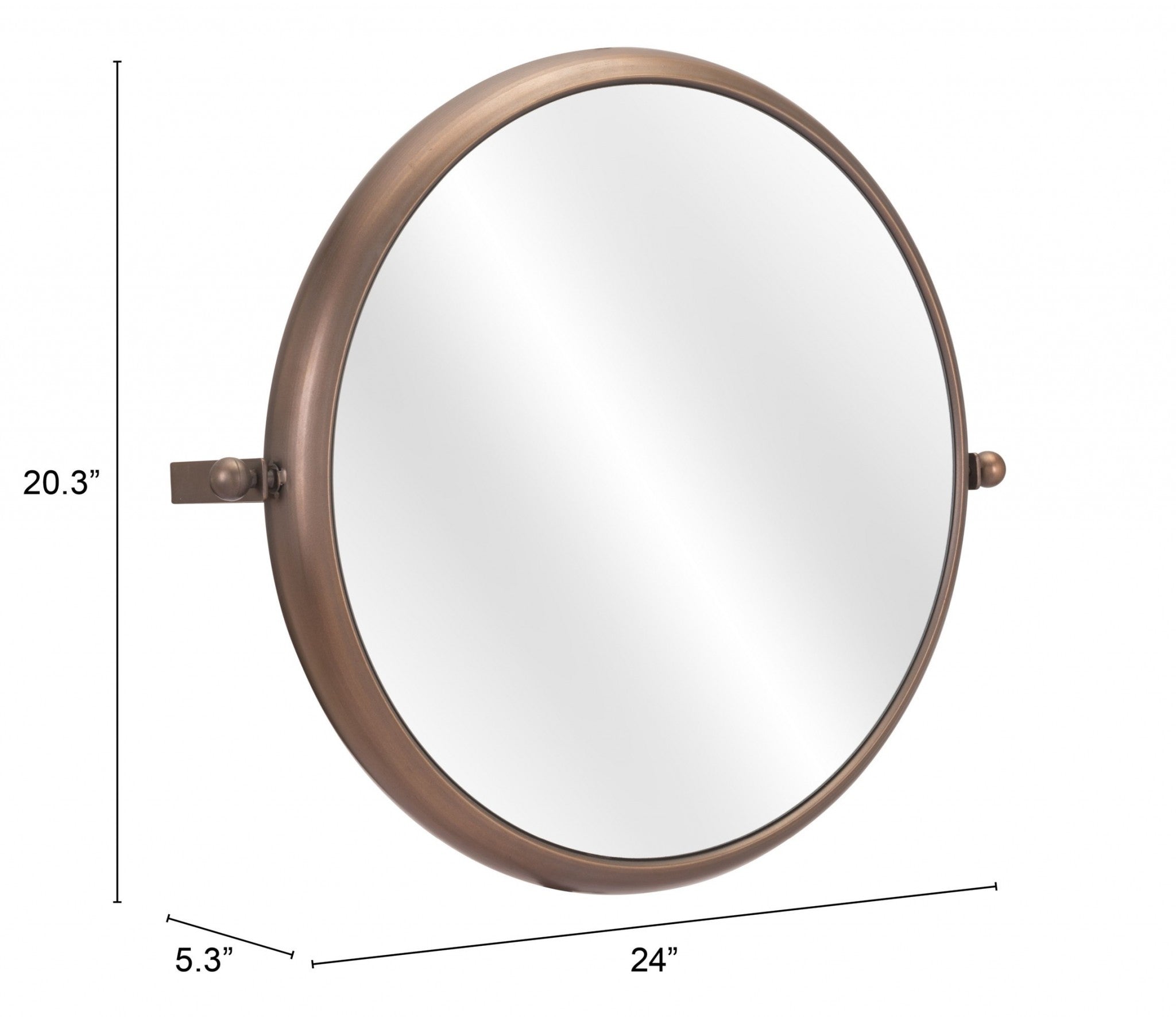 Industrial Gold Round Wall Mirror | 20