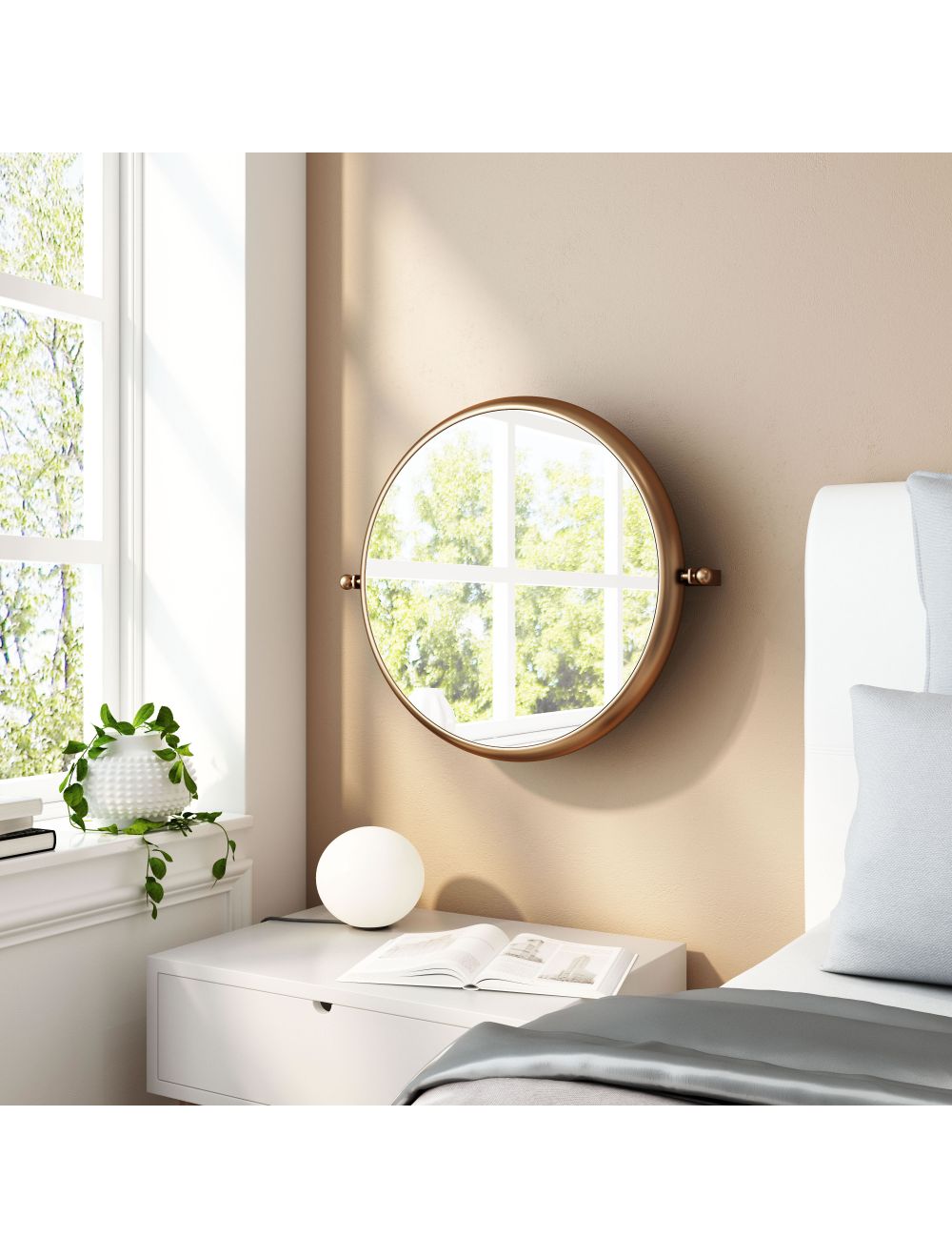 Industrial Gold Round Wall Mirror | 20