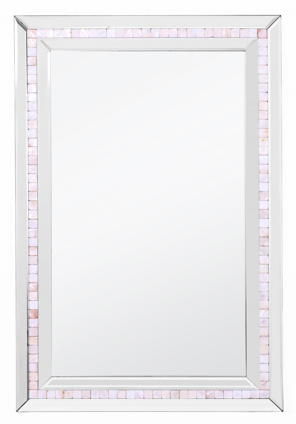 Silver Rectangle Tiled Accent Glass Wall Mirror | 24