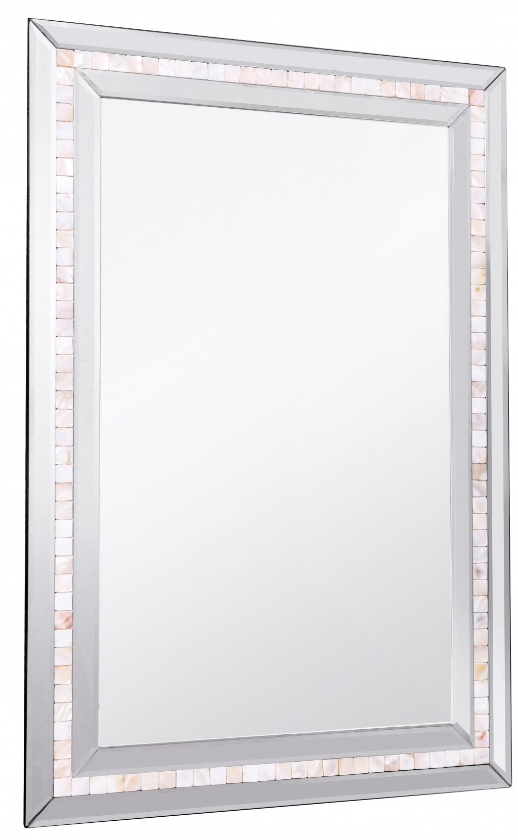 Silver Rectangle Tiled Accent Glass Wall Mirror | 24