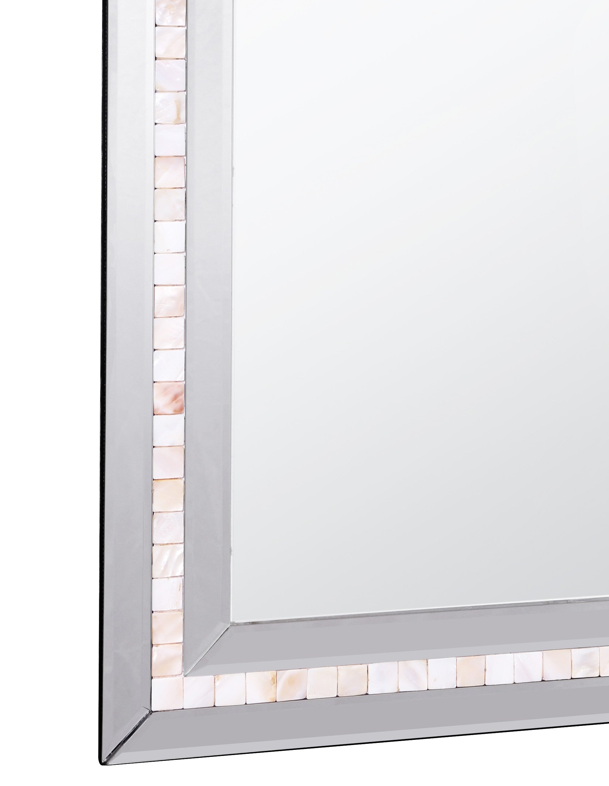 Silver Rectangle Tiled Accent Glass Wall Mirror | 24