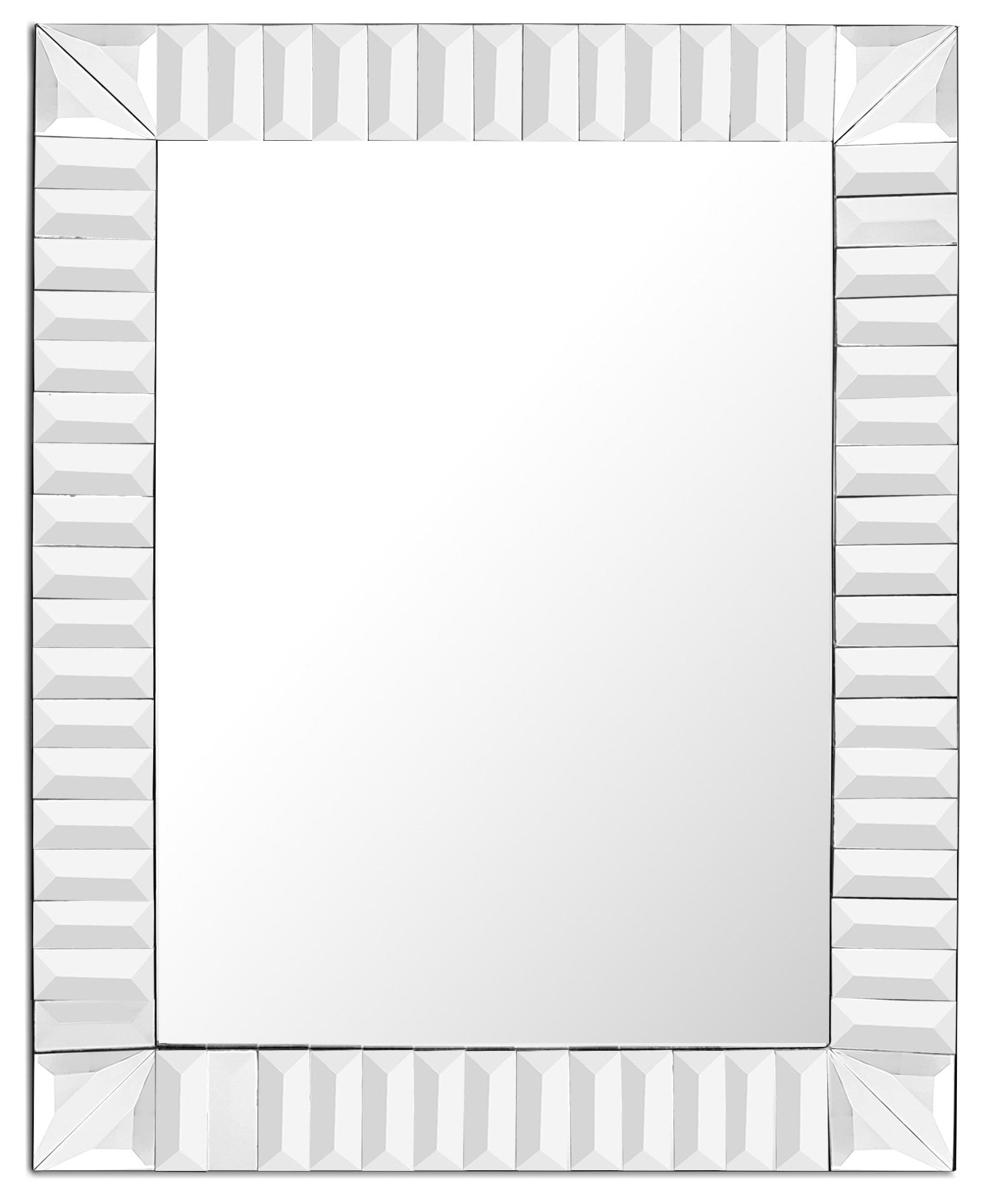 Clear Rectangle Chiseled Accent Glass Wall Mirror | 29.5