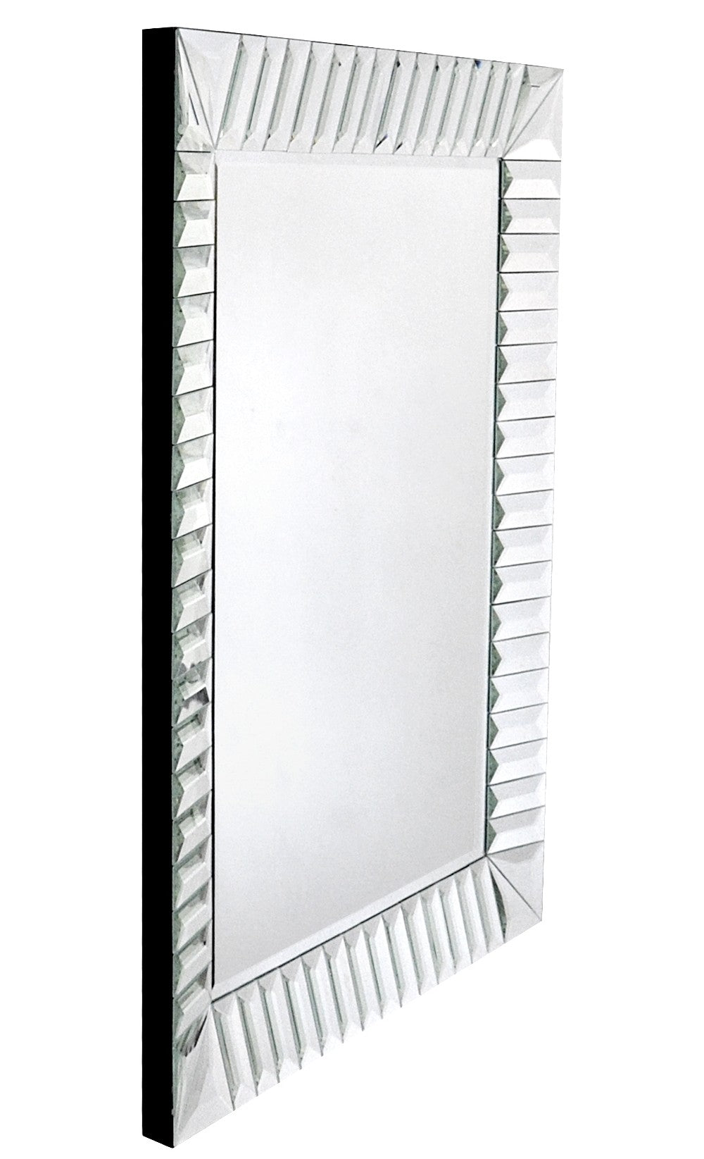 Clear Rectangle Chiseled Accent Glass Wall Mirror | 29.5