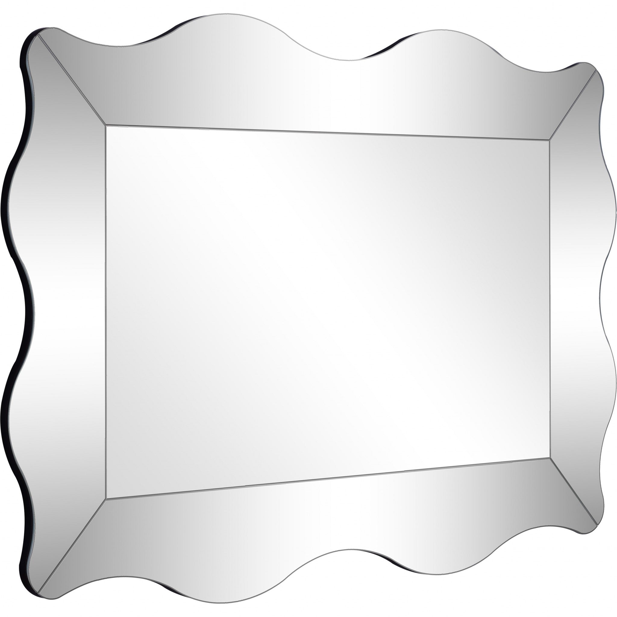 Clear Scalloped Edge Accent Glass Wall Mirror | 23.5
